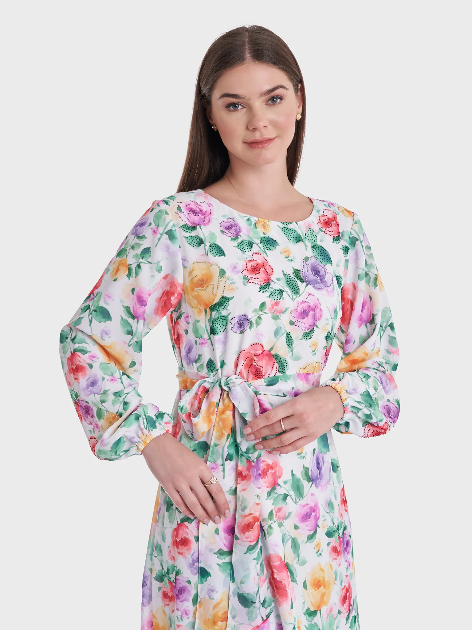 Georgette Floral Digital Print Dress (VNT988)