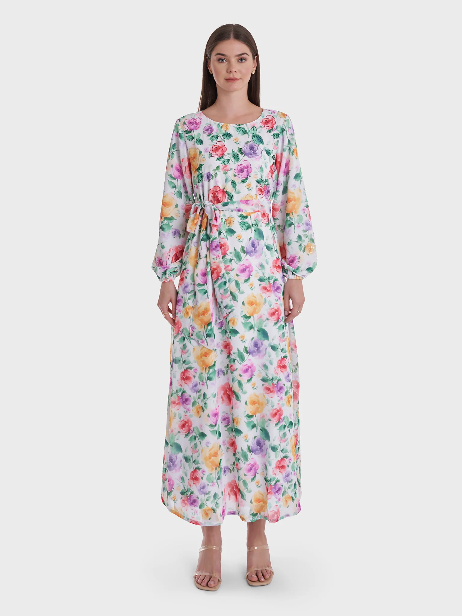 Georgette Floral Digital Print Dress (VNT988) - Image 2
