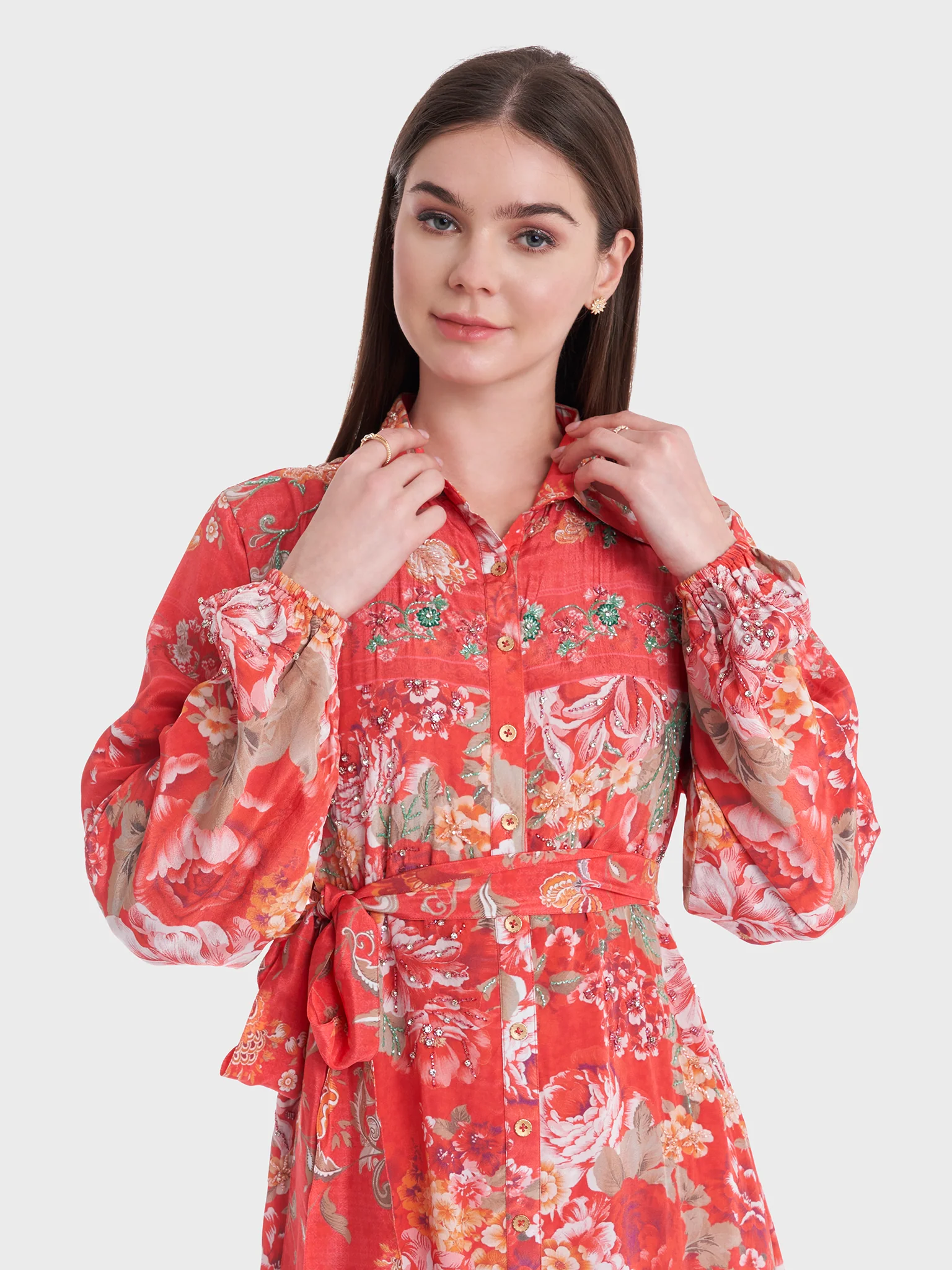Shirt Style Modest Dress with Collar (KL031)
