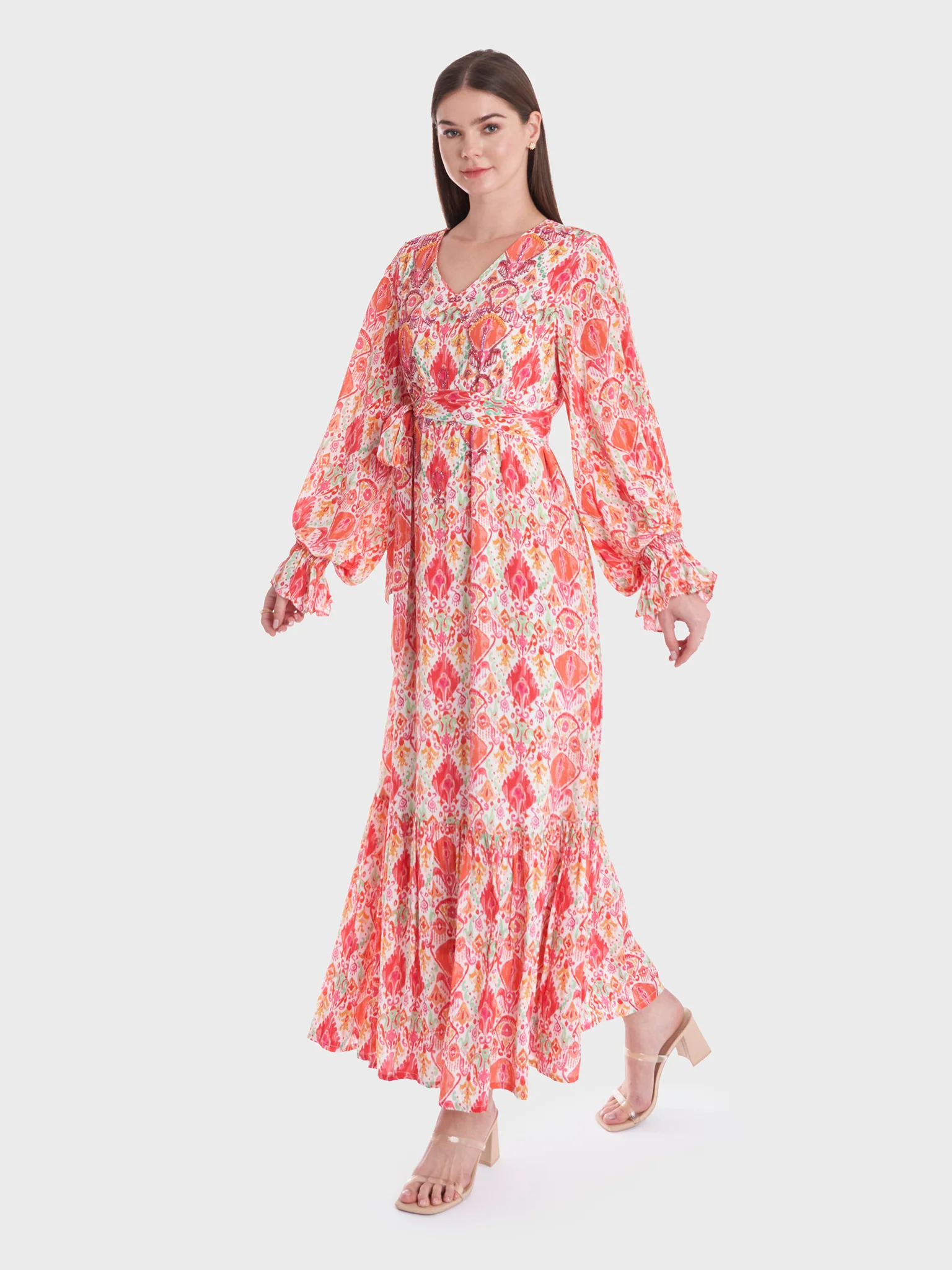 Abstract Printed Modest Dress (VDP242) - Image 3