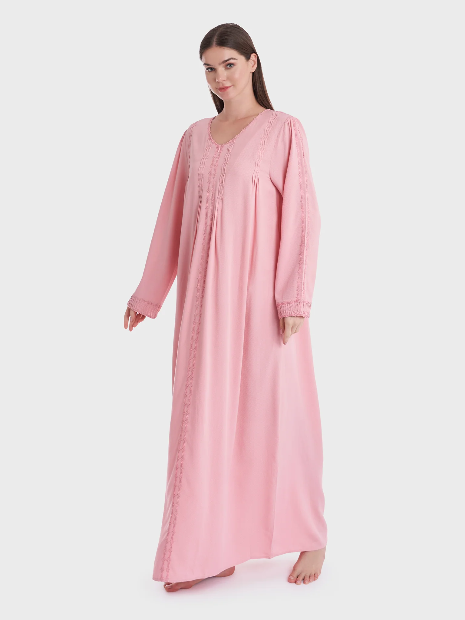 Rose Full length Nightwear with Zipper (CNH413) - Image 3