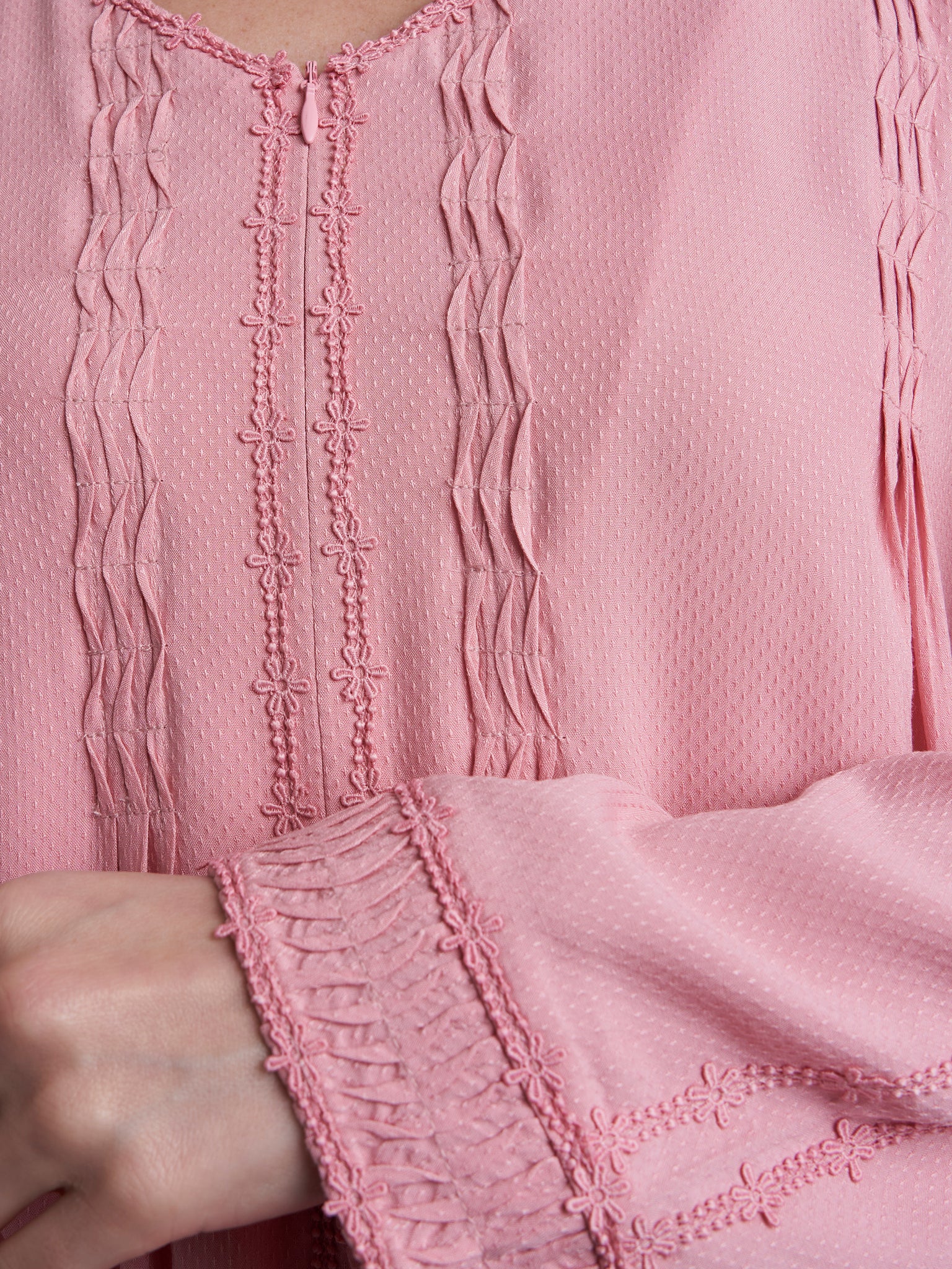 Rose Full length Nightwear with Zipper (CNH413) - Image 5