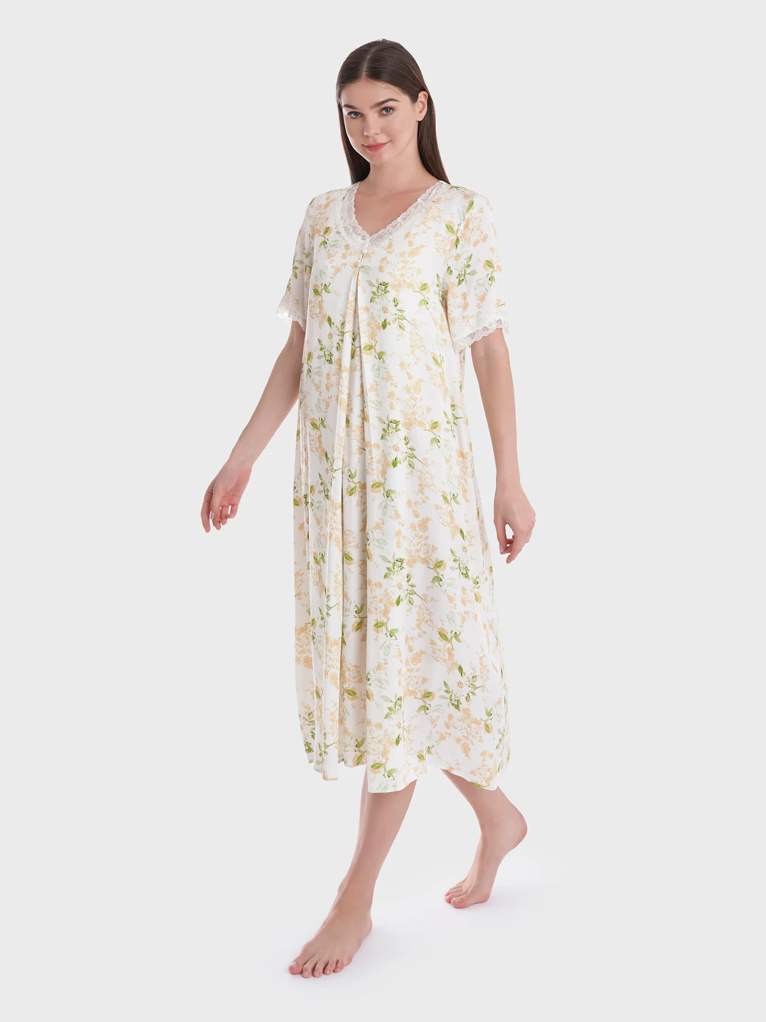 Floral Print Nightwear Dress (CNH288) - Image 3