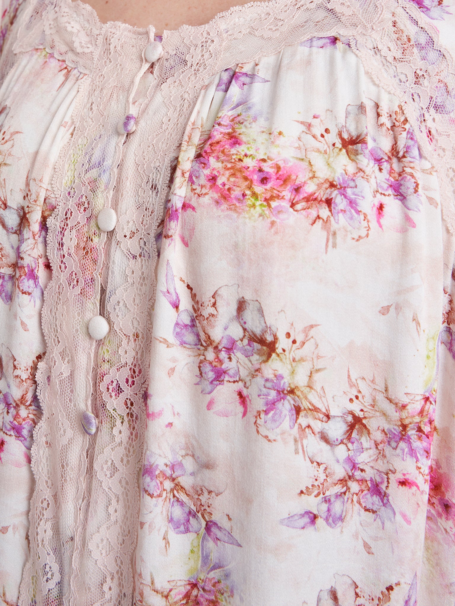 Floral Print Mini Nightwear Dress (CNH312) - Image 5