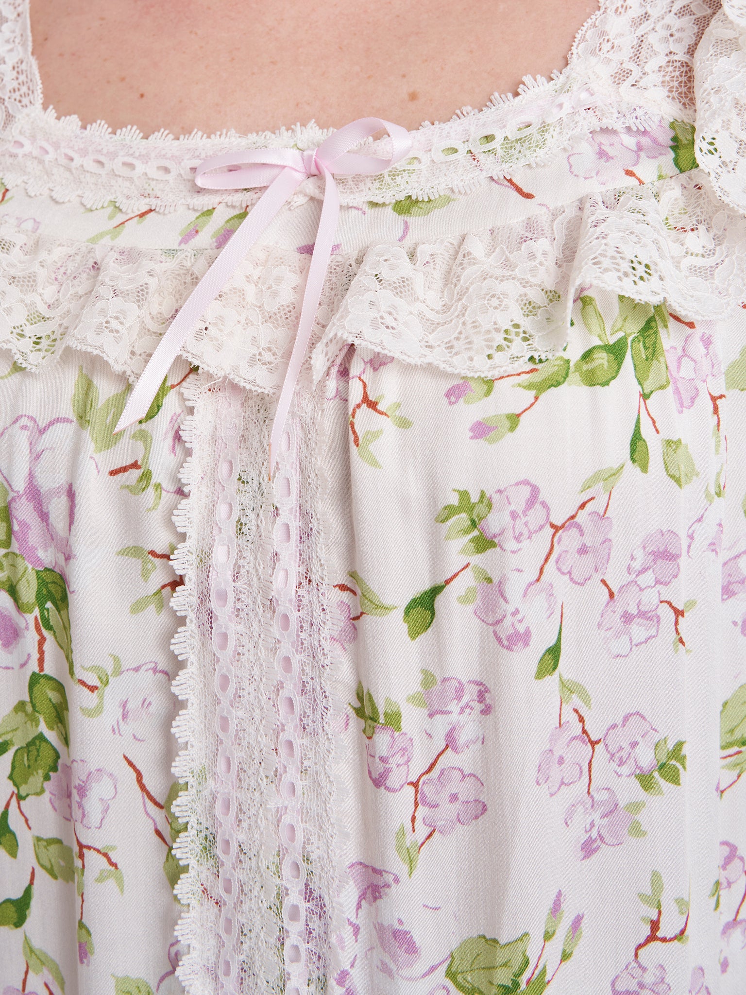 Floral Print Viscose Mini Nightwear Dress (CNH356) - Image 5