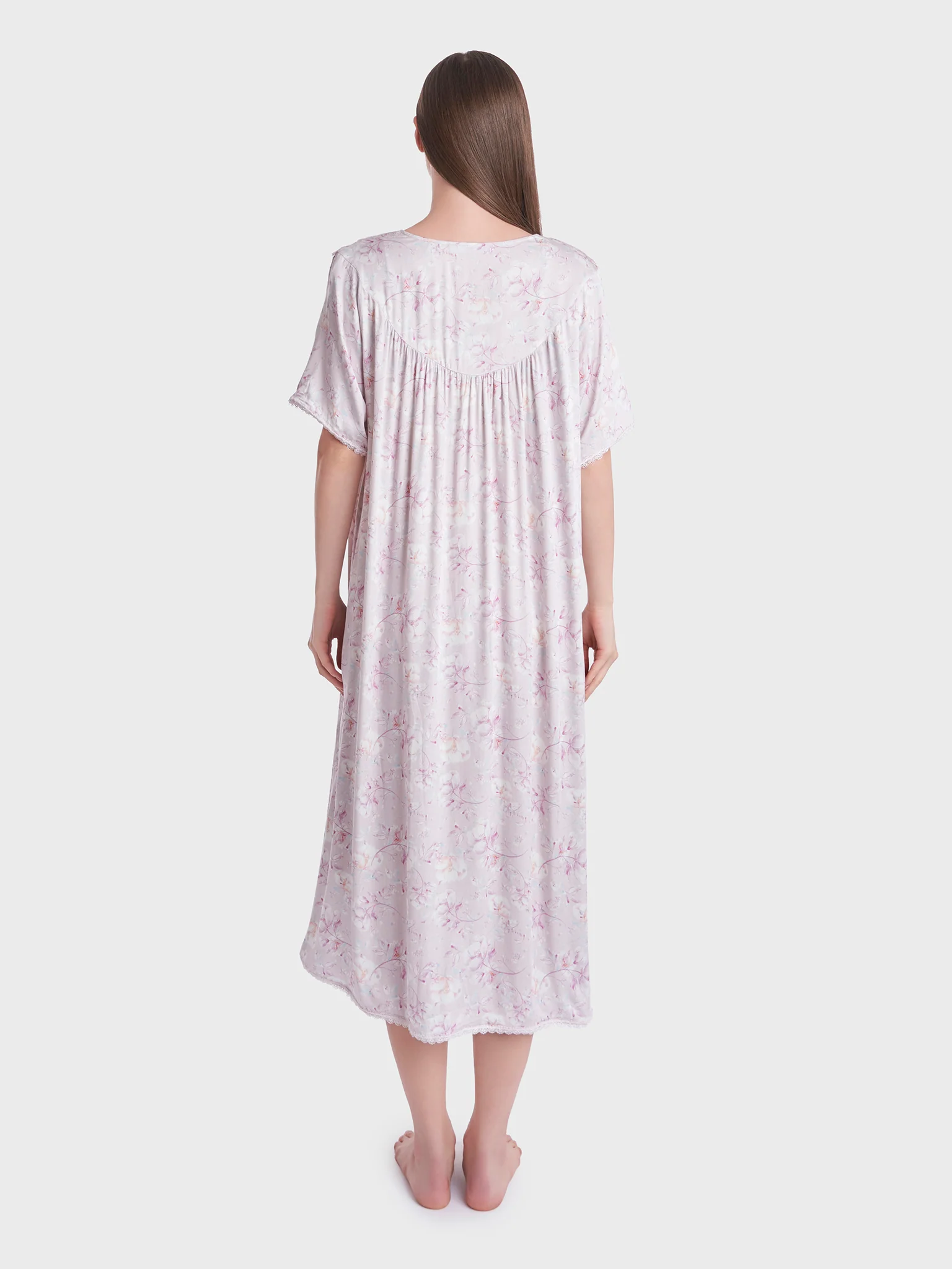 Fantacy Flower Print Mini Nightwear Dress (CNH398) - Image 4