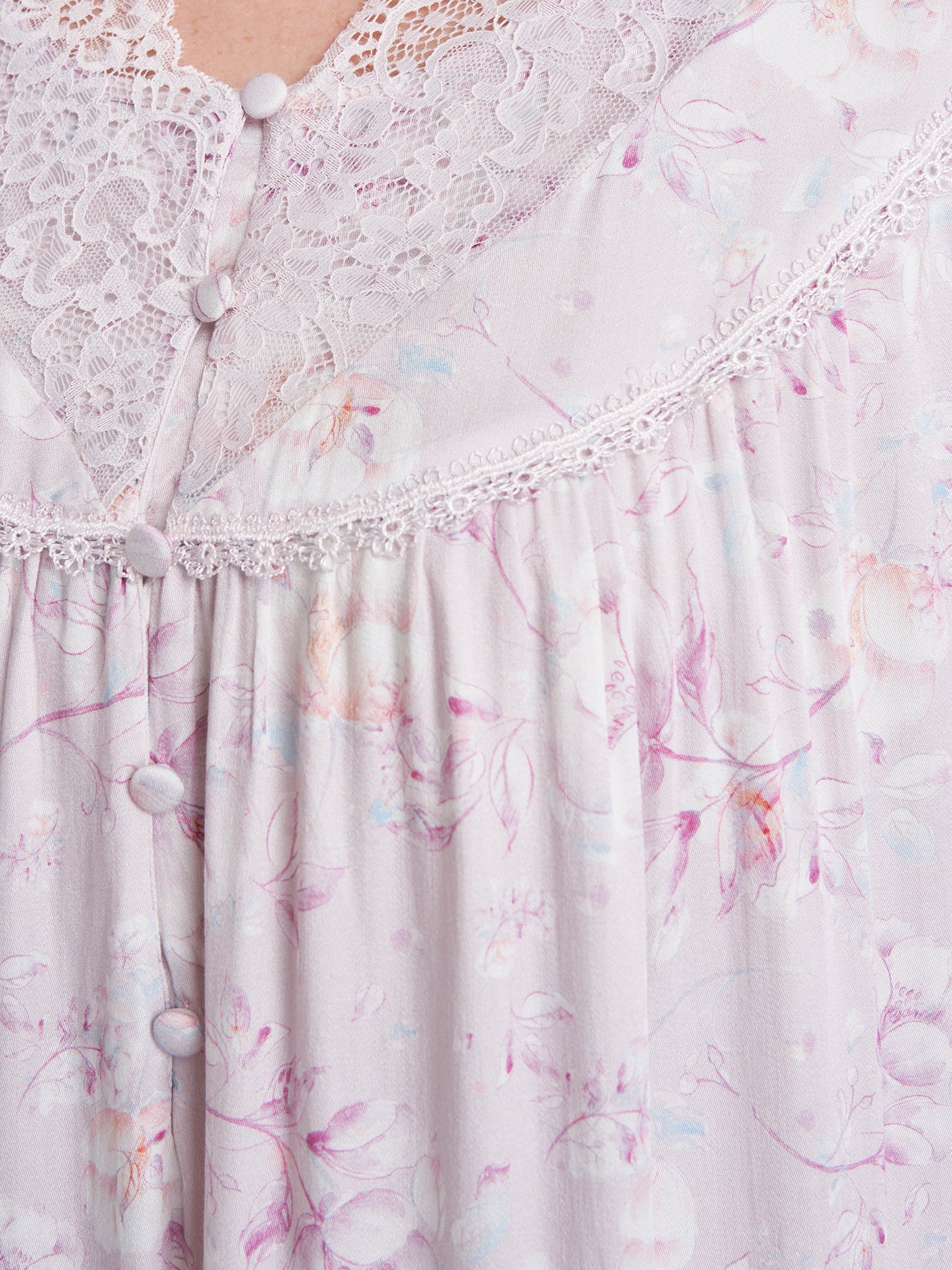 Fantacy Flower Print Mini Nightwear Dress (CNH398) - Image 5