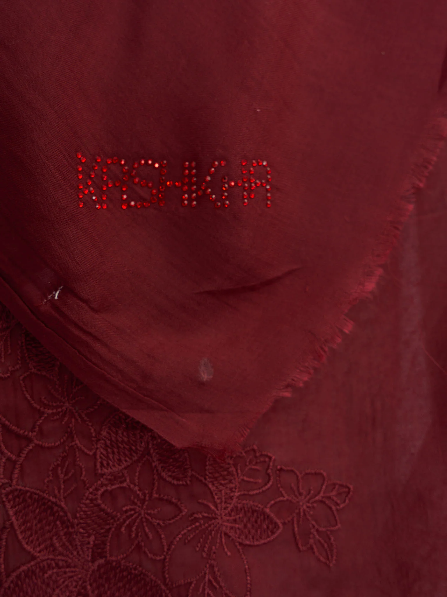 Cotton Viscose Solid Colour Hijab with Embroidered Flower (HYM101) - Image 15