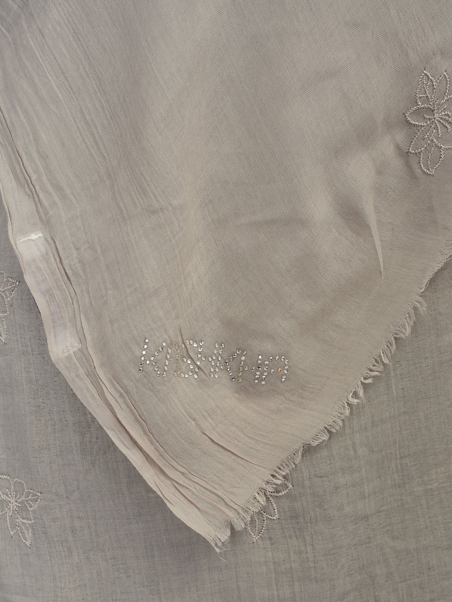 Cotton Viscose Solid Colour Hijab with Embroidered Flower (HYM101) - Image 27