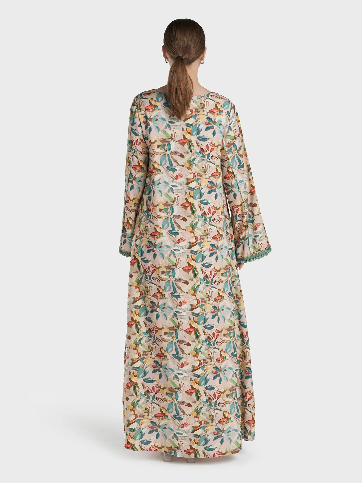 Multi Colour Lace Work Rayon Floral Printed Jalabiya (VG3316) - Image 4