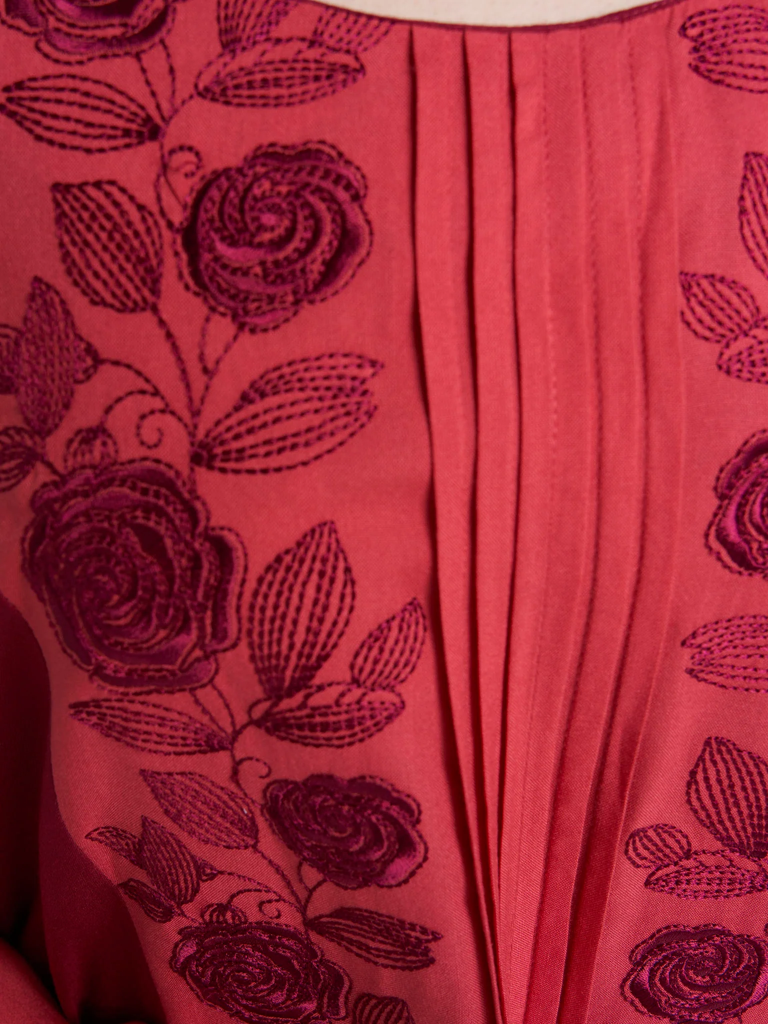 Maroon Colour Embroidery Rayon Jalabiya (VW482) - Image 5