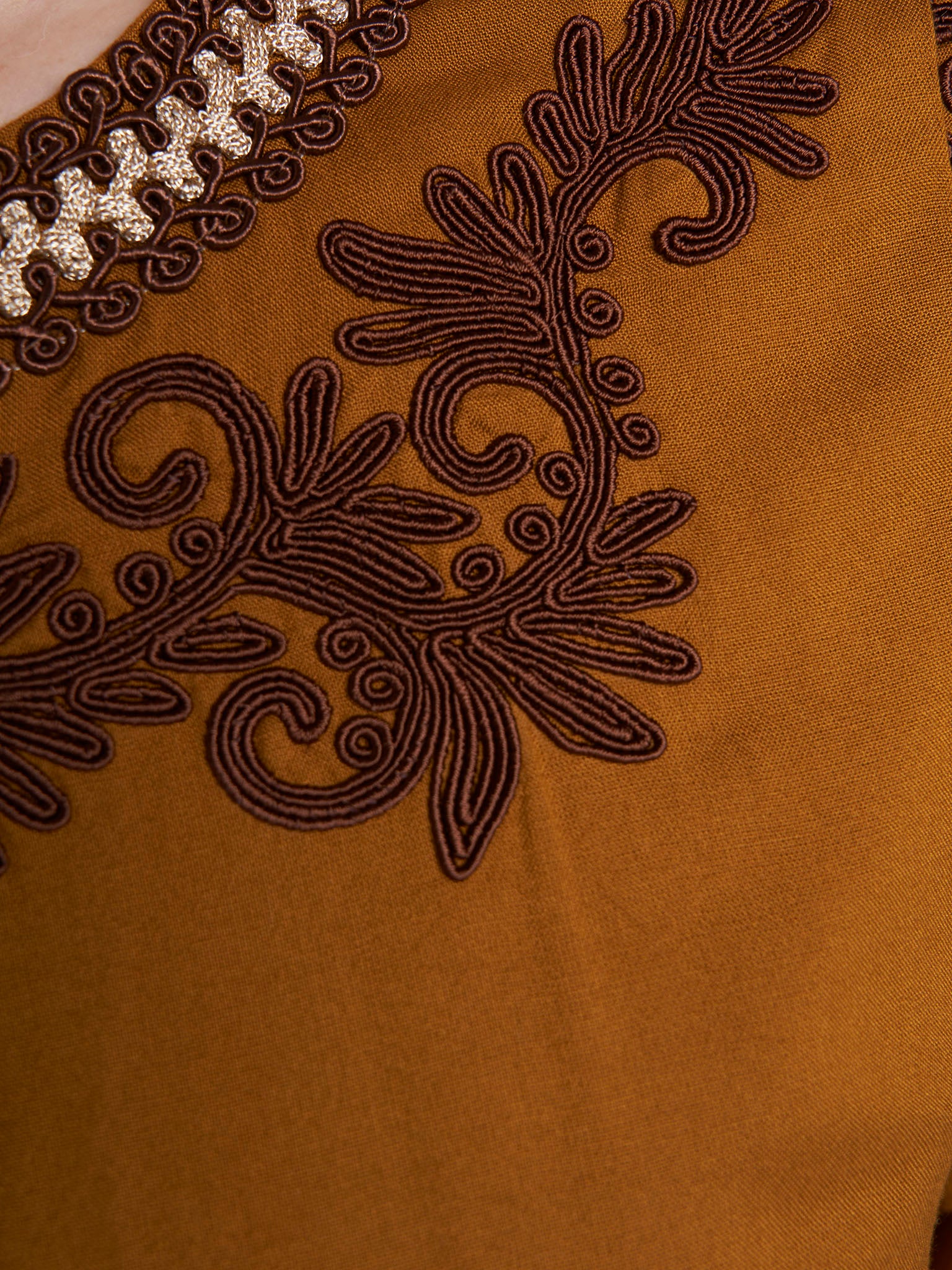 Brown Colour Embroidery Rayon Jalabiya (VW510) - Image 5