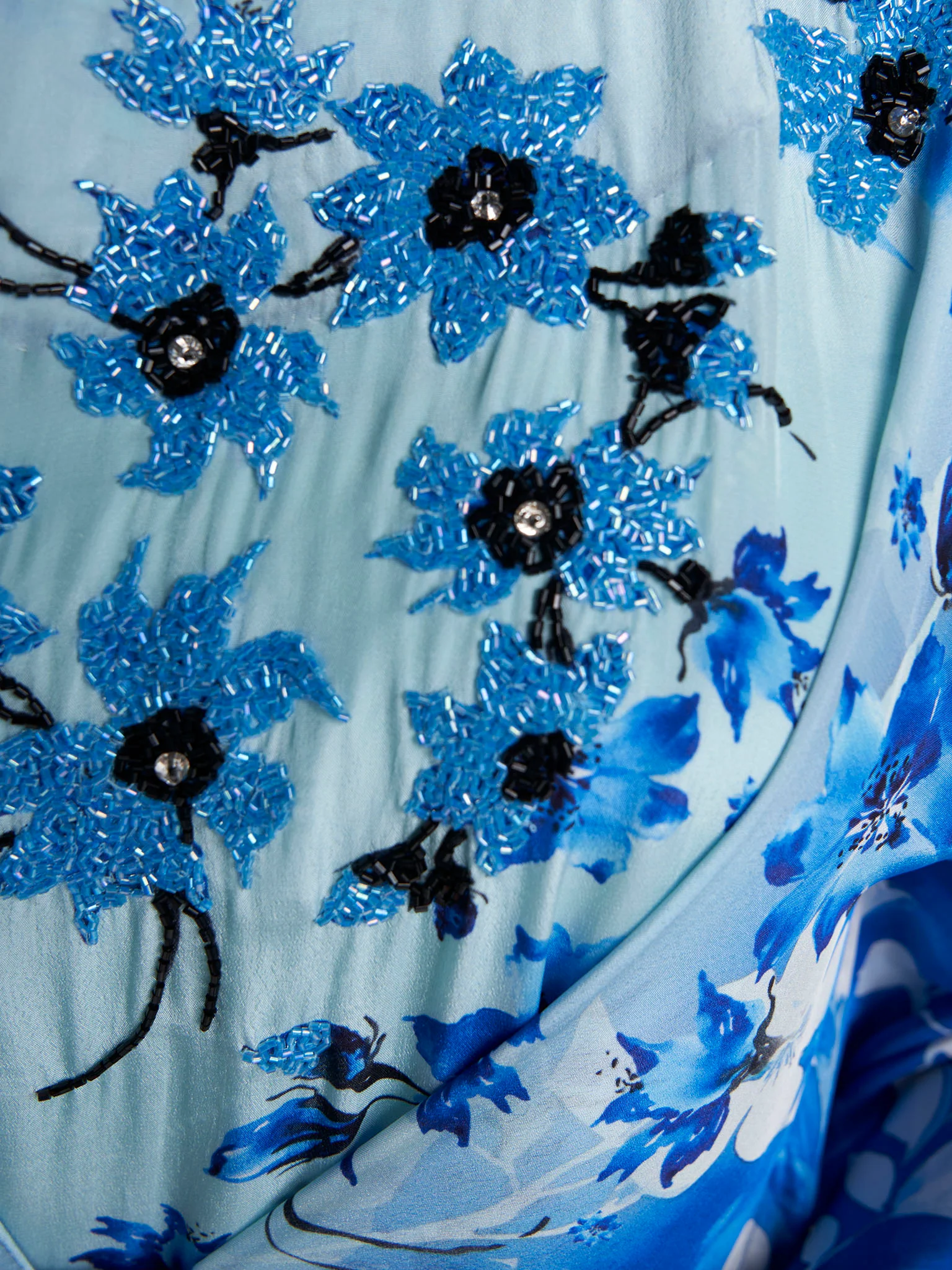 Royal Blue Colour Hand Work Viscose Crepe Digital Print Jalabiya (VW476) - Image 7