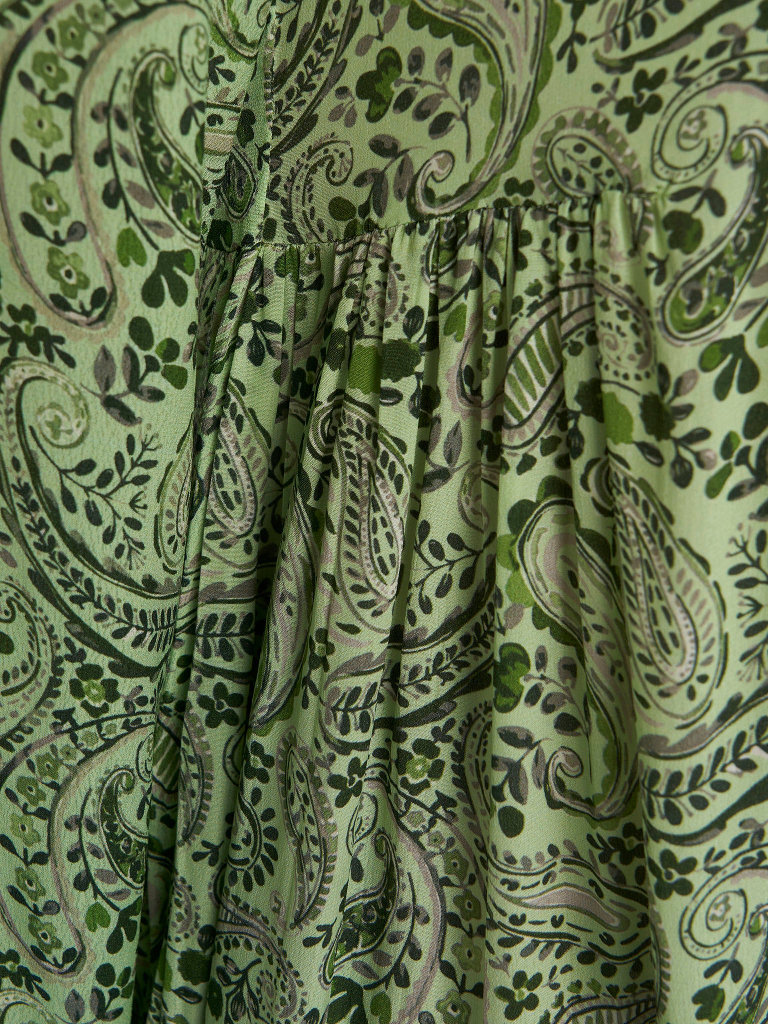 Parrot Green Colour Hand Work Viscose Crepe Paisley Printed Jalabiya (VG3143) - Image 6