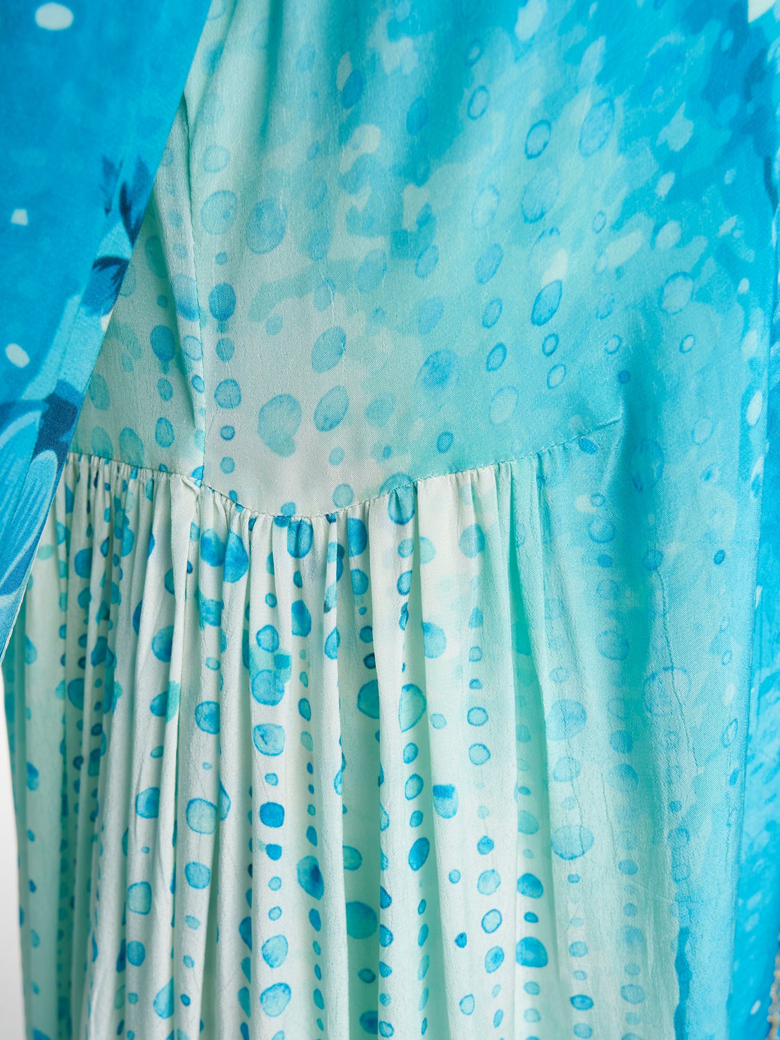 Teal Colour Geometric Print Viscose Crepe Stone Work Jalabiya (VG3300) - Image 6