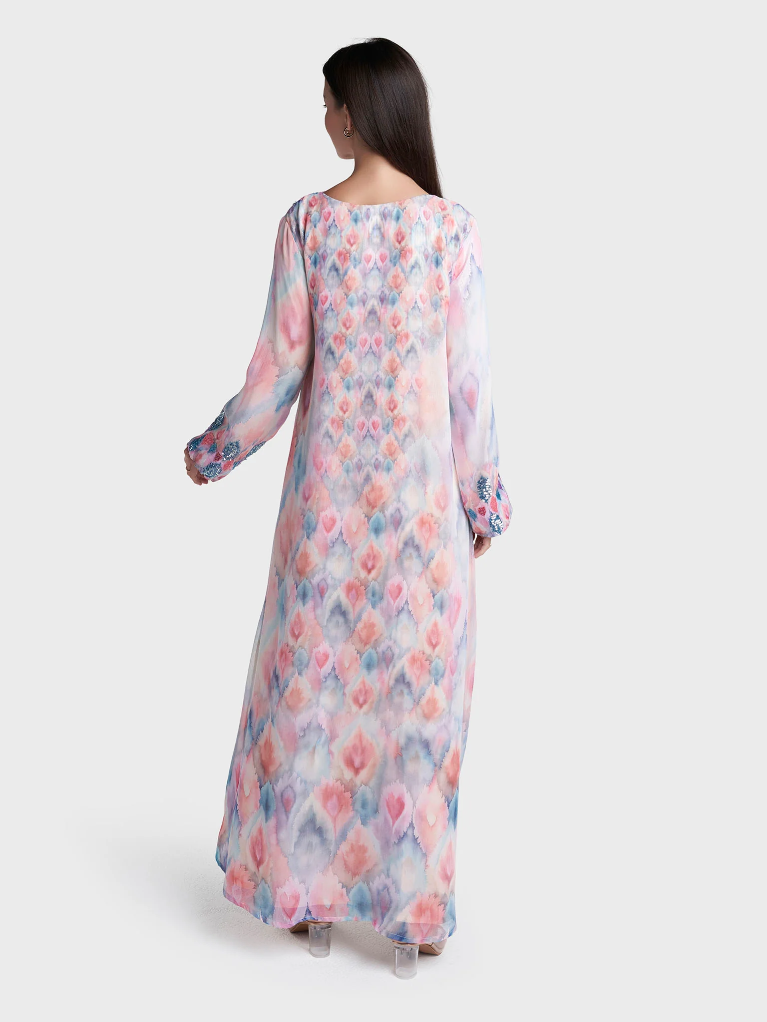 Multi Colour Abstract Print Hand Work Jalabiya (VDD08) - Image 4