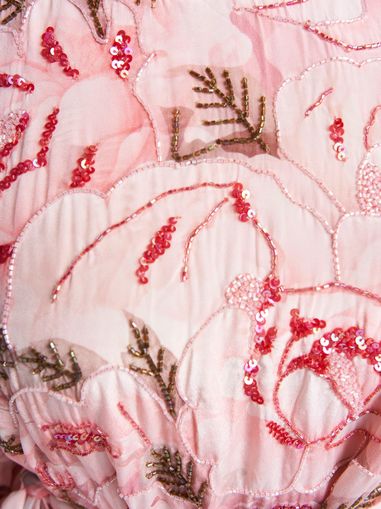 Pink Colour Hand Work Viscose Crepe Floral Printed Dress (VDD05) - Image 5