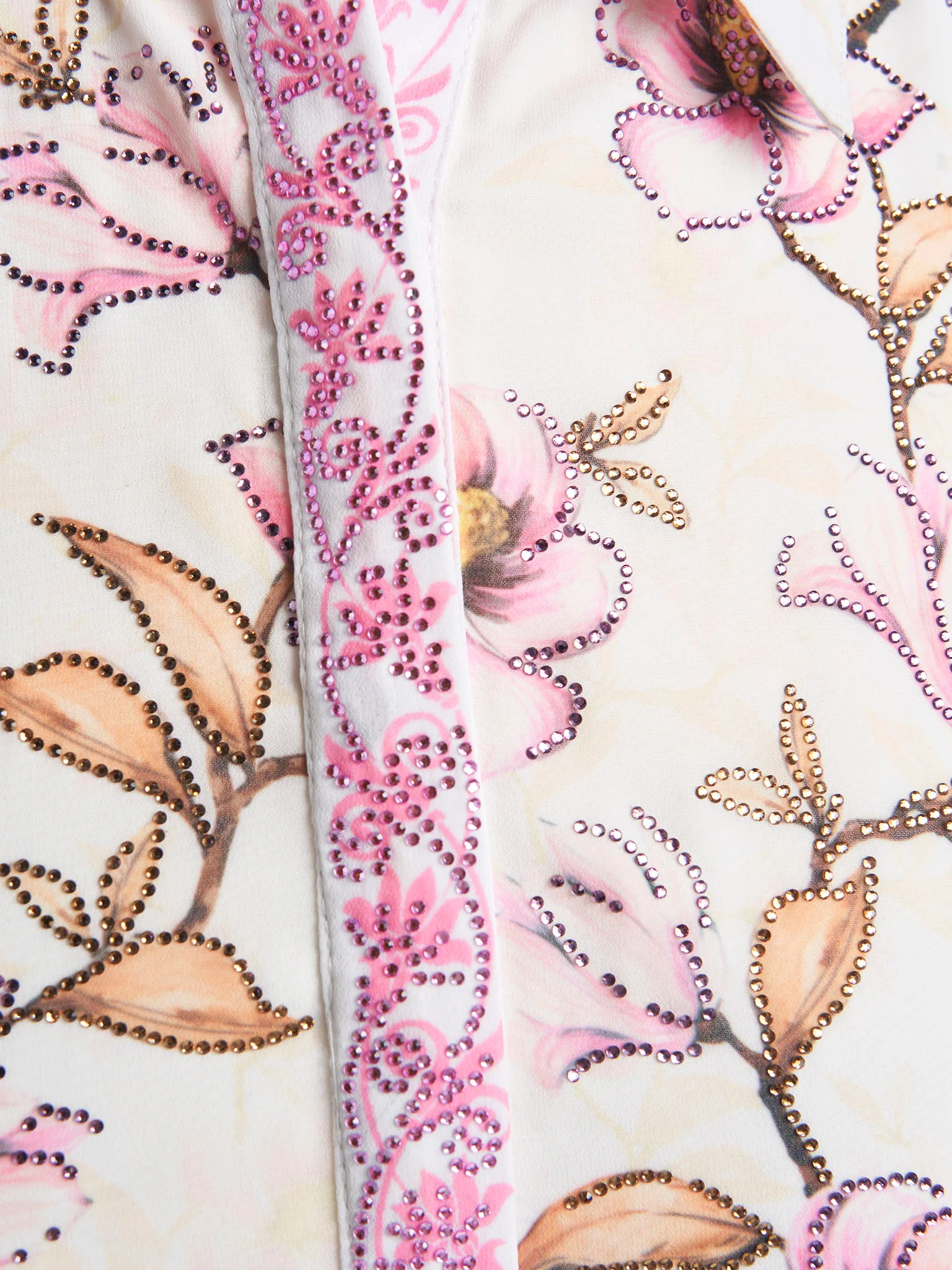 Cream Colour Stone Work Georgette Floral Printed Dress (VDE414) - Image 5