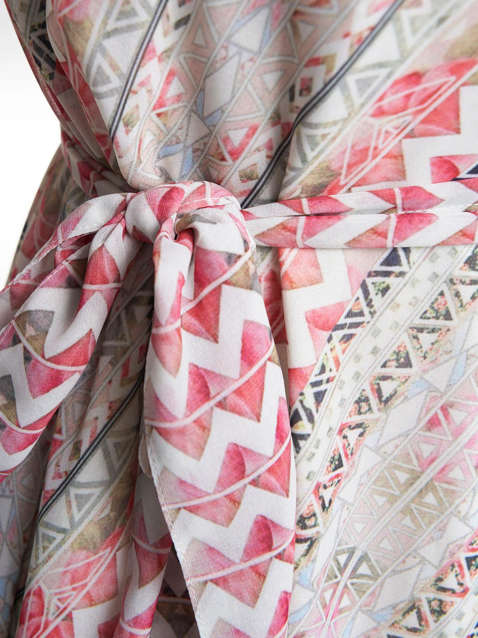 Multi Colour Stone Work Georgette Geometric Printed Dress (VW333) - Image 6