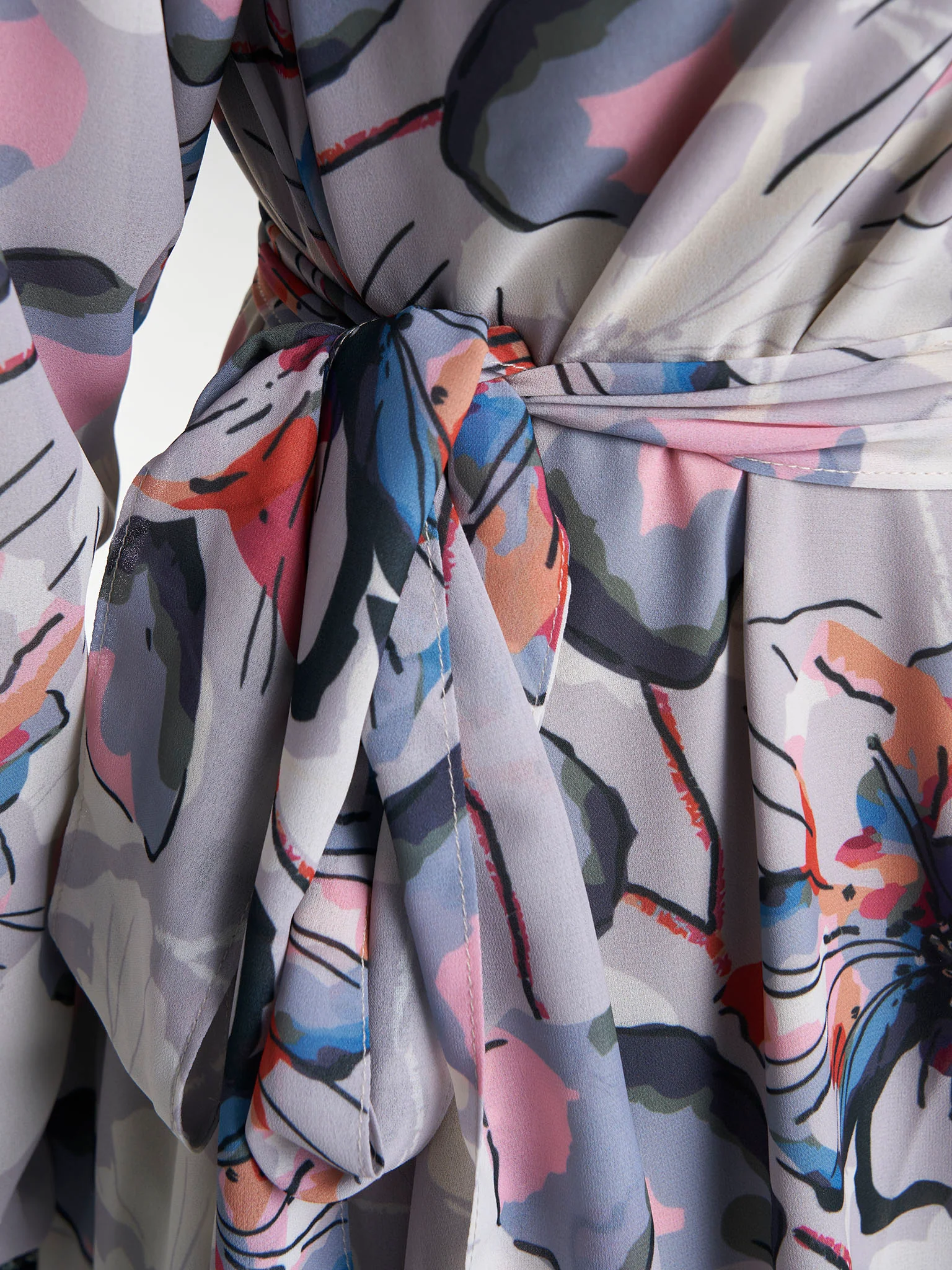 Multi Colour Hand Work Georgette Floral Printed Dress (VW536) - Image 6