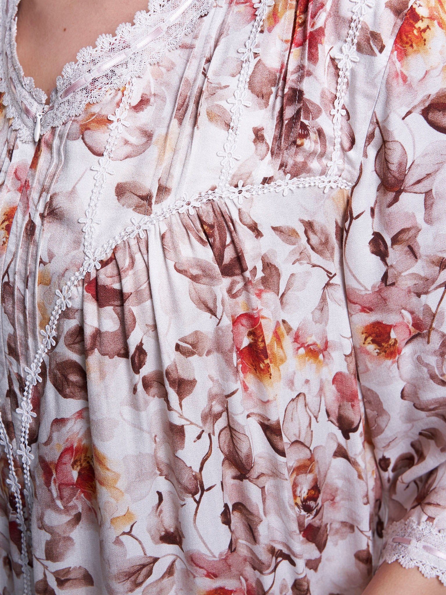 Adobe Rose Floral Print Long Nightwear Dress (CNH217A) - Image 5