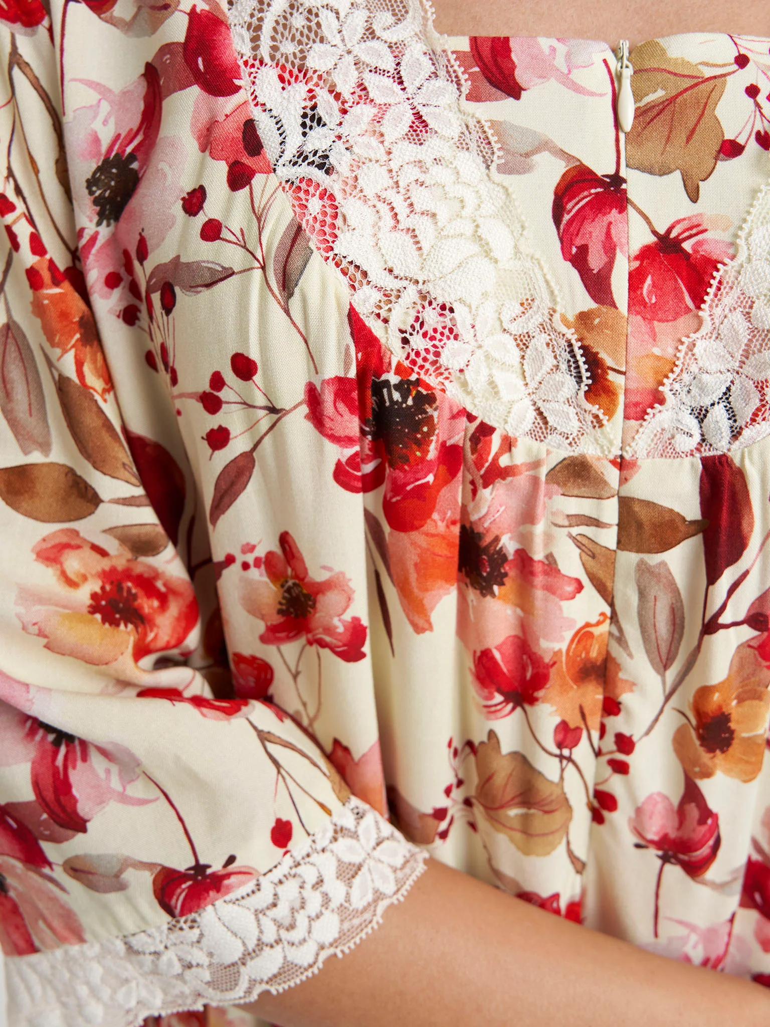 Multicolour Print Rayon Long Nightwear Dress (CNH477) - Image 5