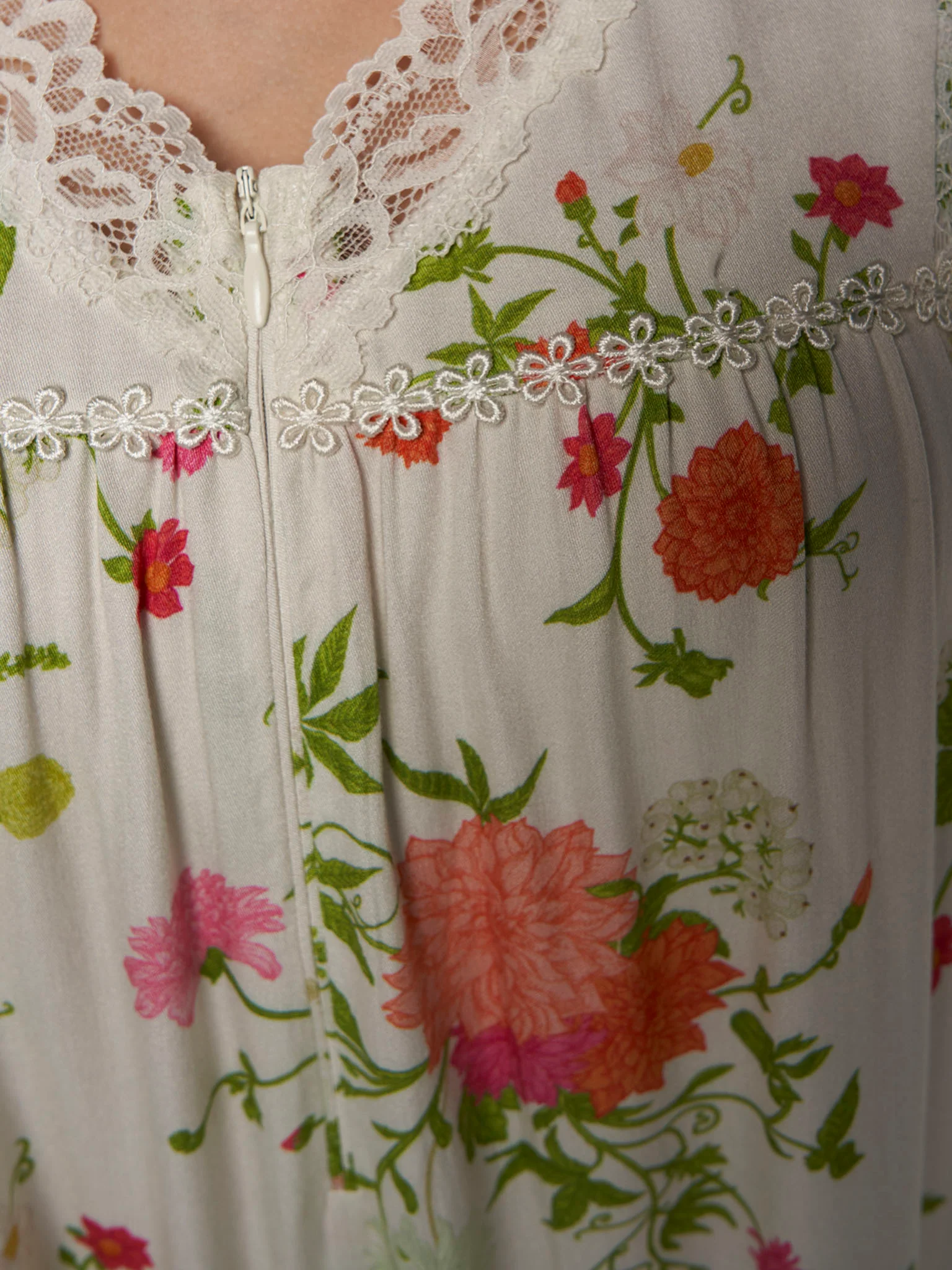 Gardenia Floral Print Viscose Mini Nightwear Dress (CNH472) - Image 5