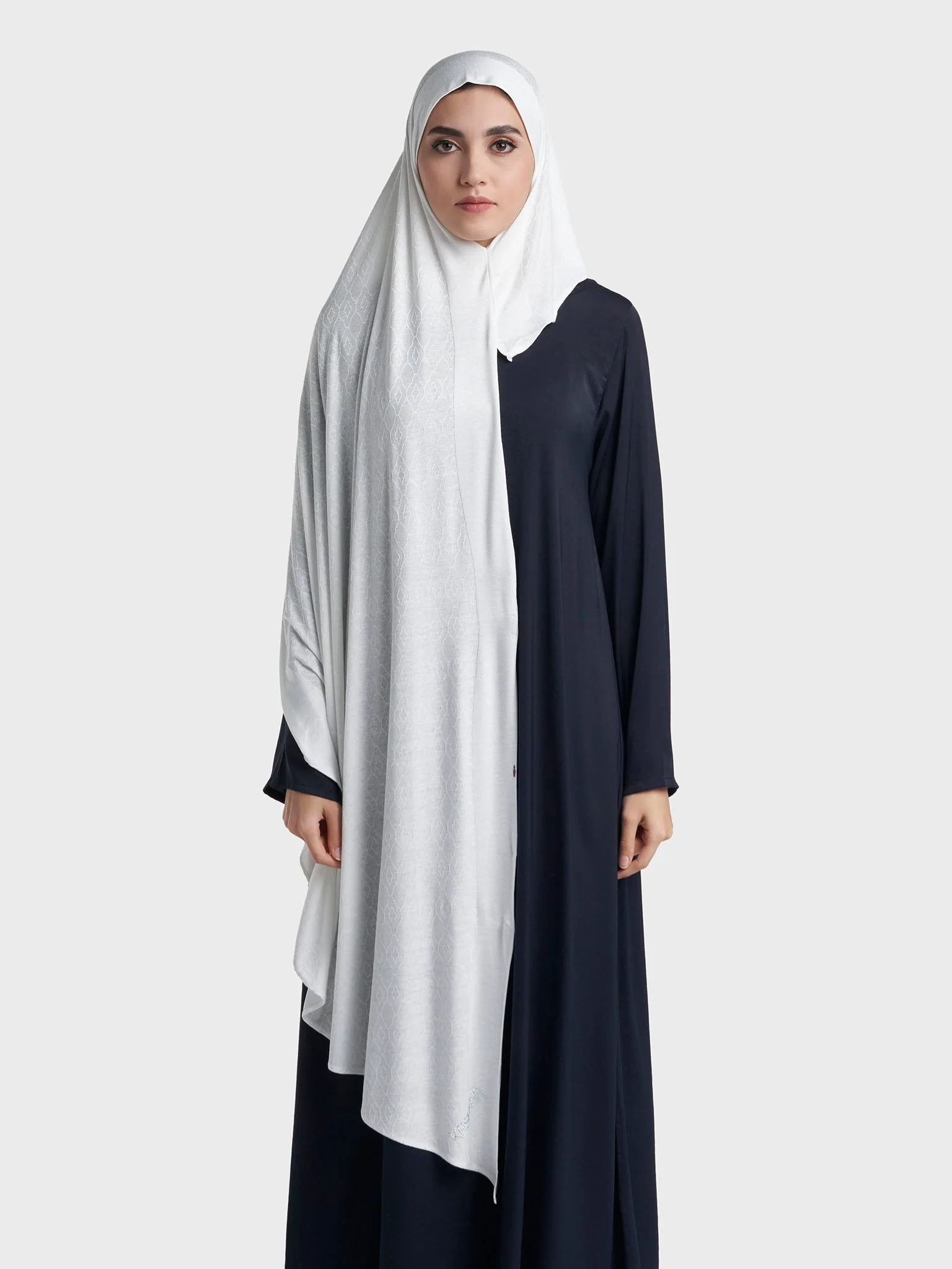 Moroccan Tile Jacquard Self Print Ready to Wear Jersey Hijab (SRKP22130L) - Image 11