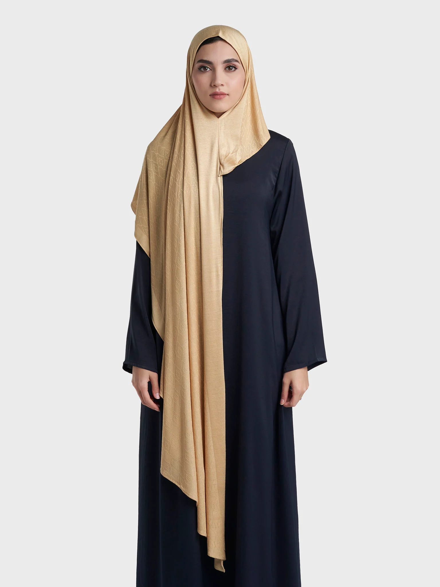 Moroccan Tile Jacquard Self Print Ready to Wear Jersey Hijab (SRKP22130L) - Image 15