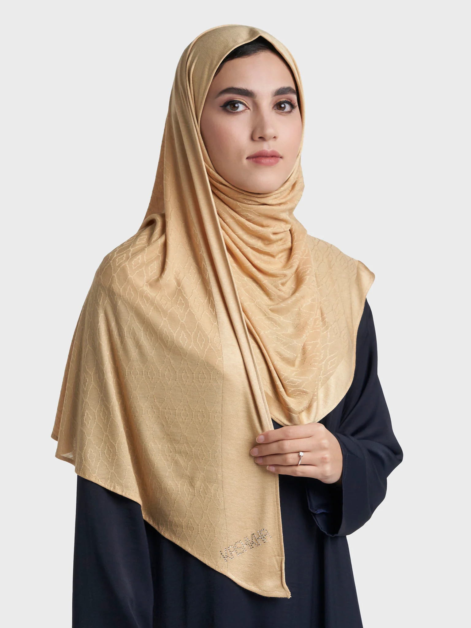 Moroccan Tile Jacquard Self Print Ready to Wear Jersey Hijab (SRKP22130L) - Image 17