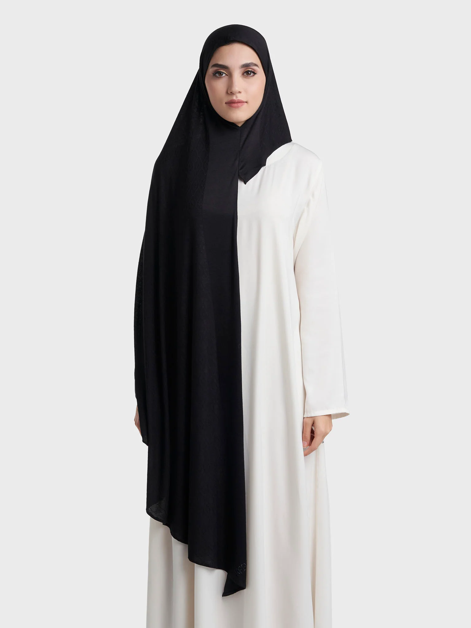Moroccan Tile Jacquard Self Print Ready to Wear Jersey Hijab (SRKP22130L) - Image 19
