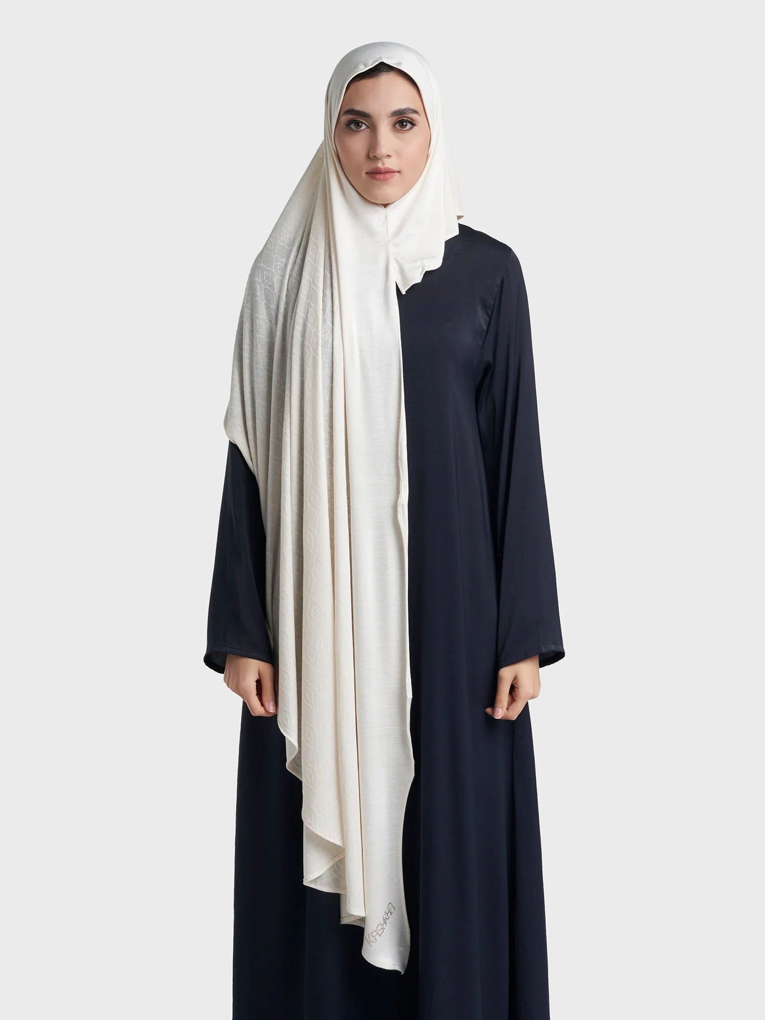 Moroccan Tile Jacquard Self Print Ready to Wear Jersey Hijab (SRKP22130L) - Image 23
