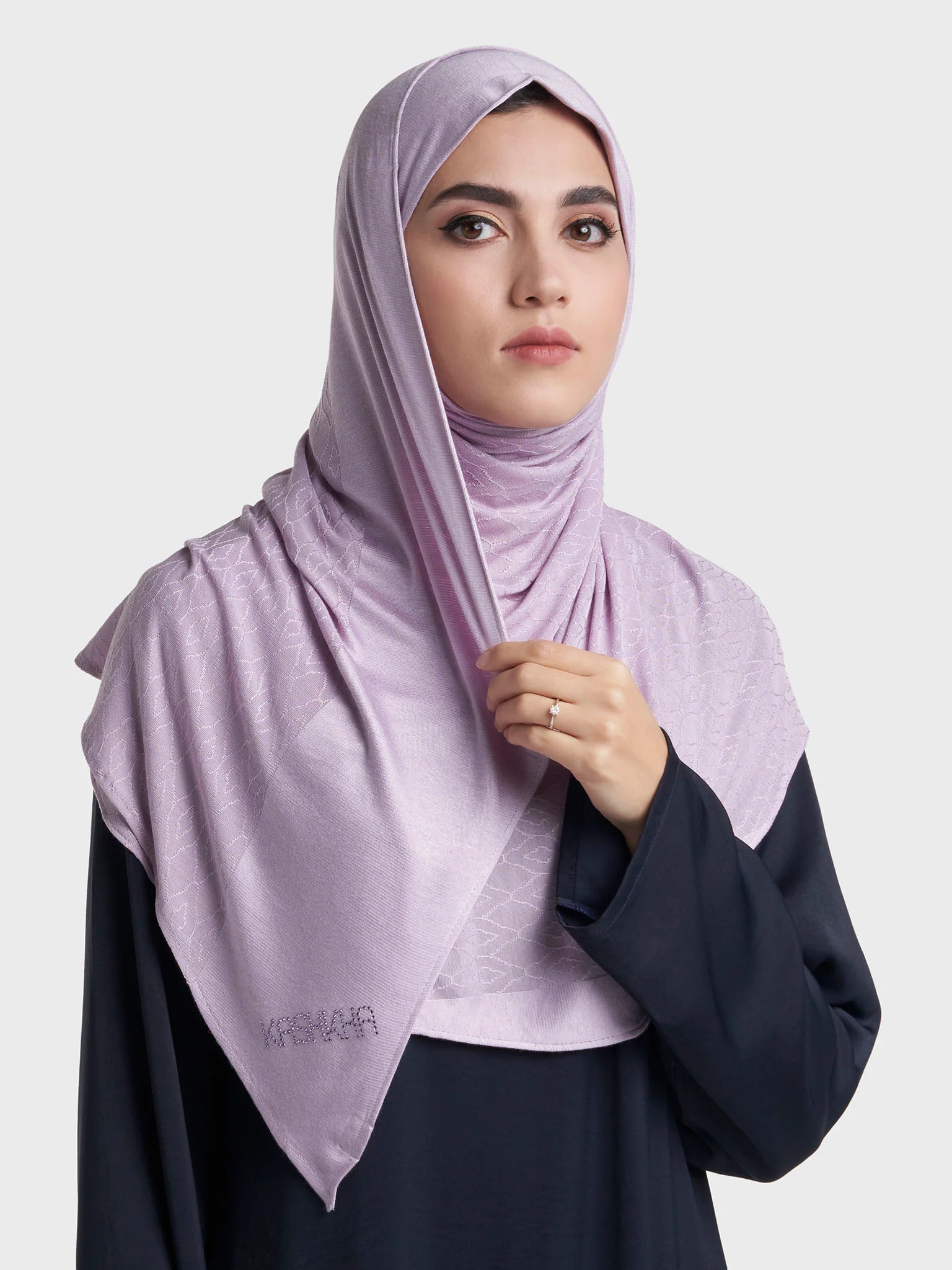 Moroccan Tile Jacquard Self Print Ready to Wear Jersey Hijab (SRKP22130L) - Image 36