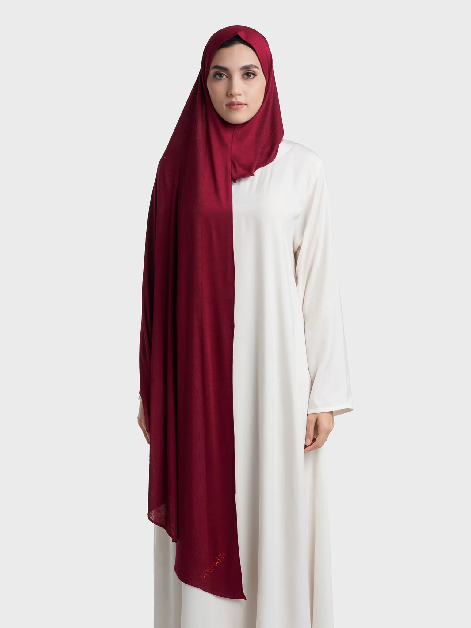 Moroccan Tile Jacquard Self Print Ready to Wear Jersey Hijab (SRKP22130L) - Image 42
