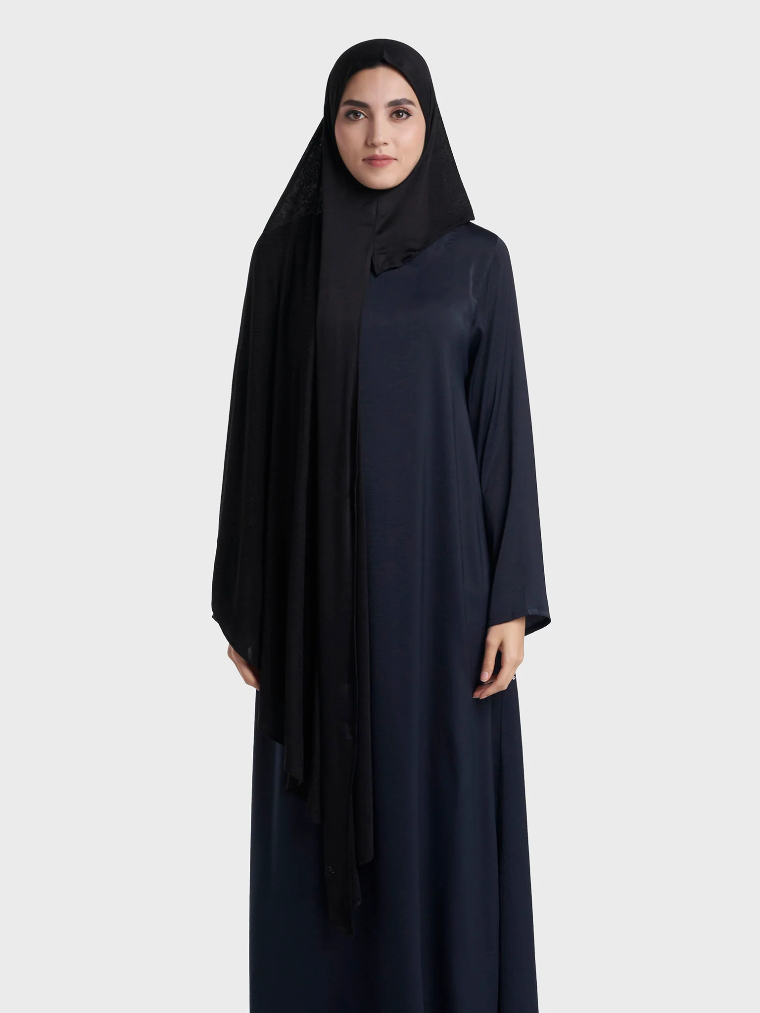 Veins Jacquard Self Print Ready to Wear Jersey Hijab (SRKP22131L) - Image 19