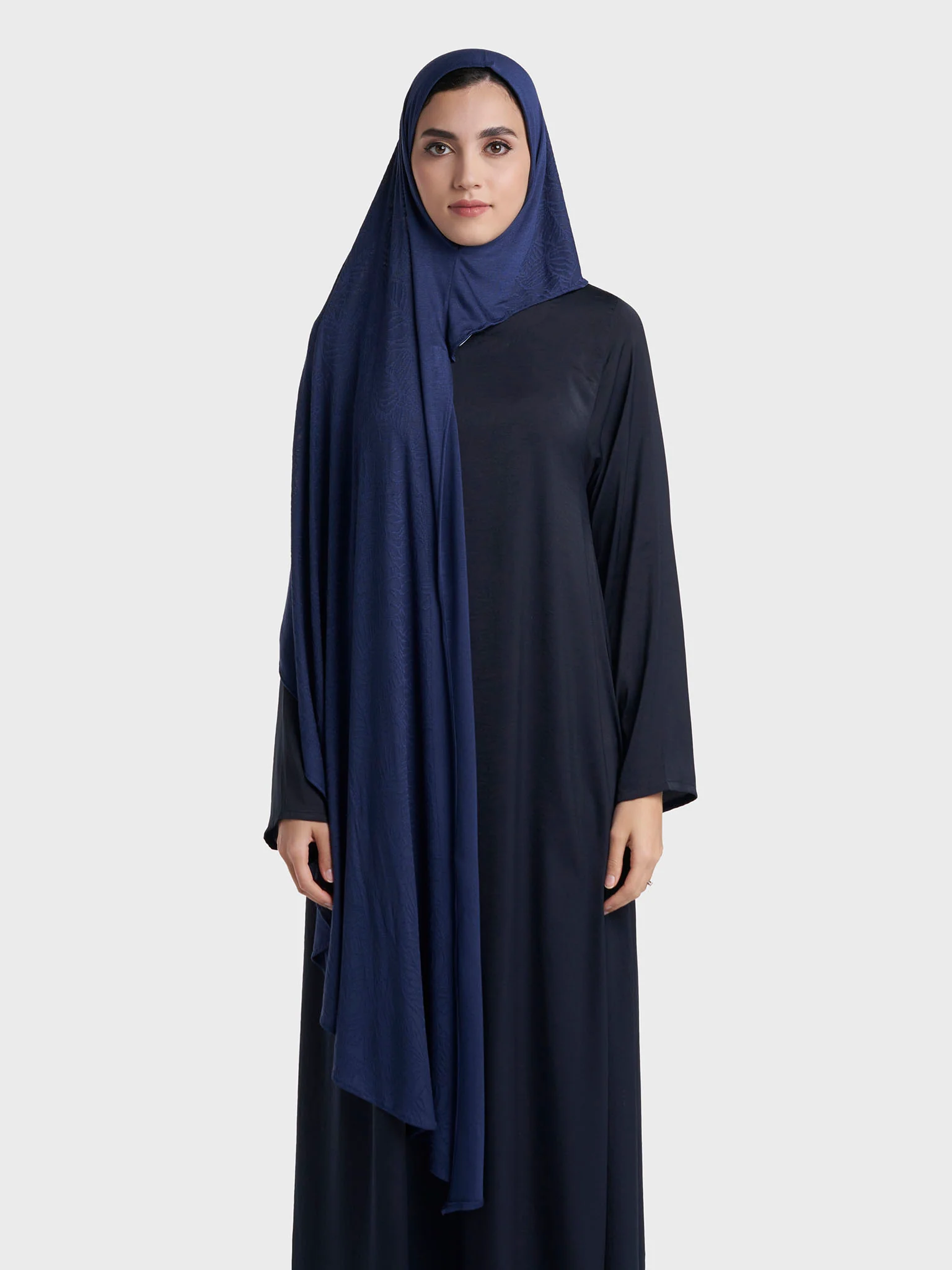 Floral Jacquard Self Print Ready to Wear Jersey Hijab (SRKP22133L) - Image 42