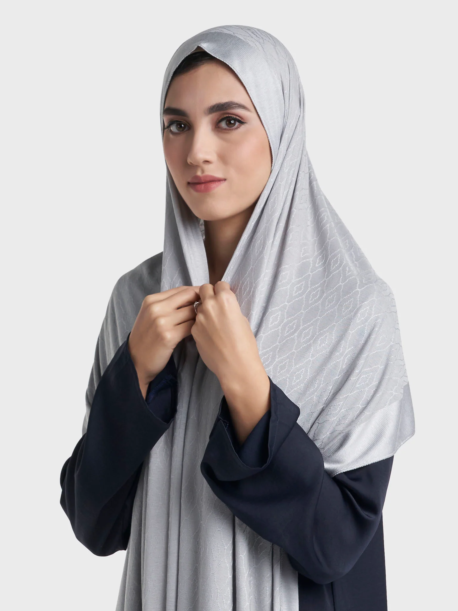 Moroccan Tile Jacquard Self Print Jersey Hijab (SRKP21800) - Image 10