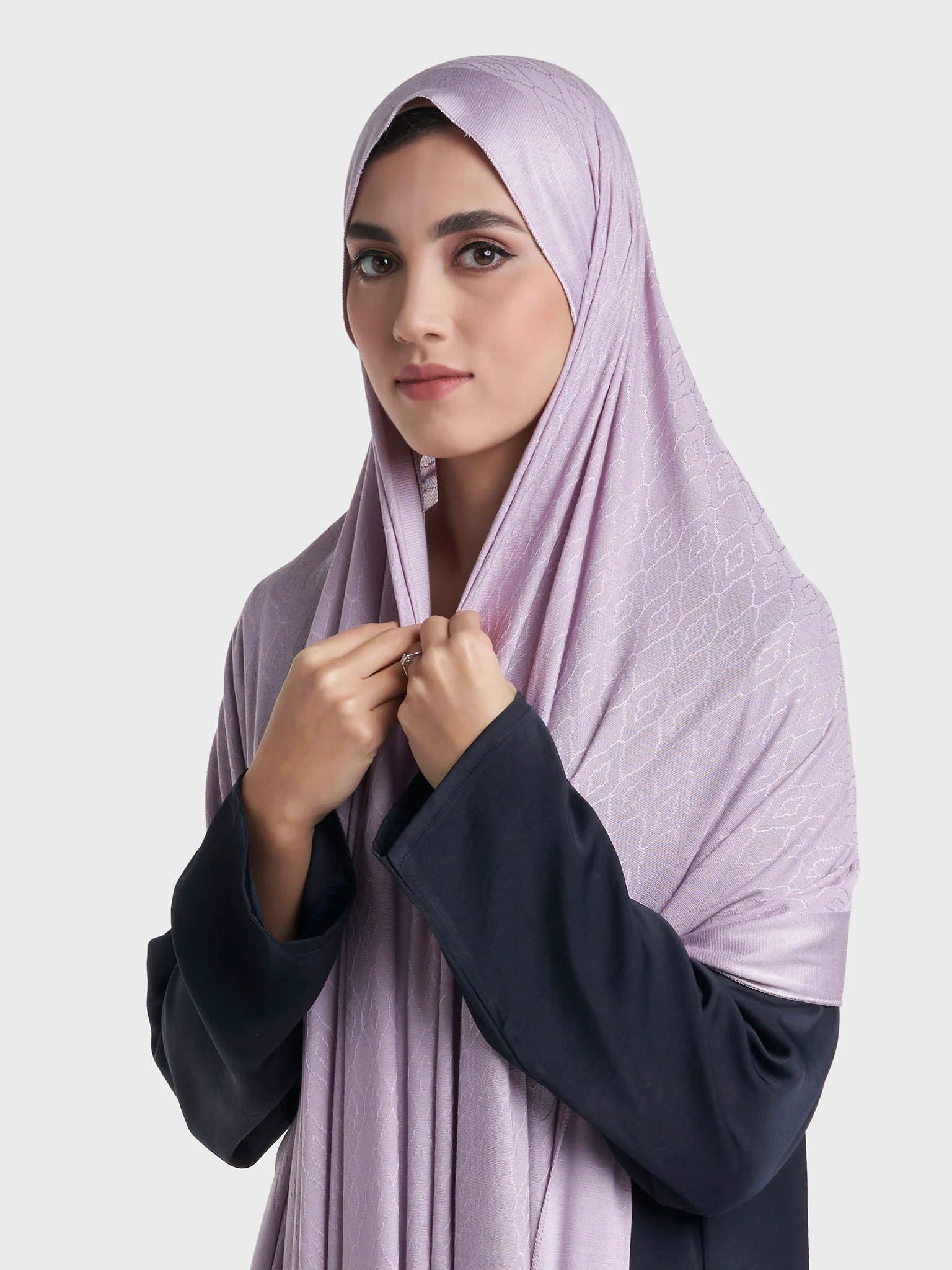 Moroccan Tile Jacquard Self Print Jersey Hijab (SRKP21800) - Image 4