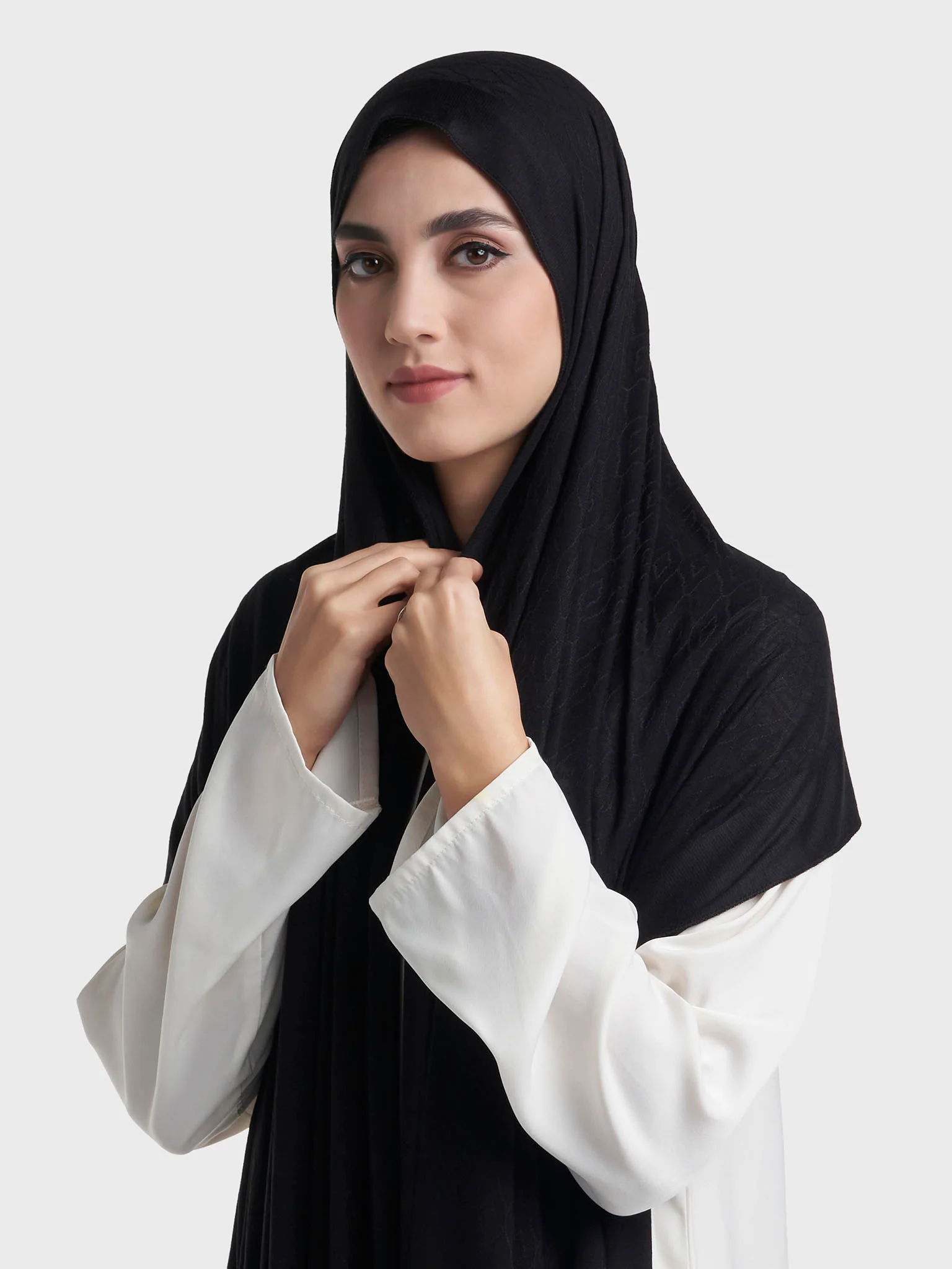 Moroccan Tile Jacquard Self Print Jersey Hijab (SRKP21800) - Image 7