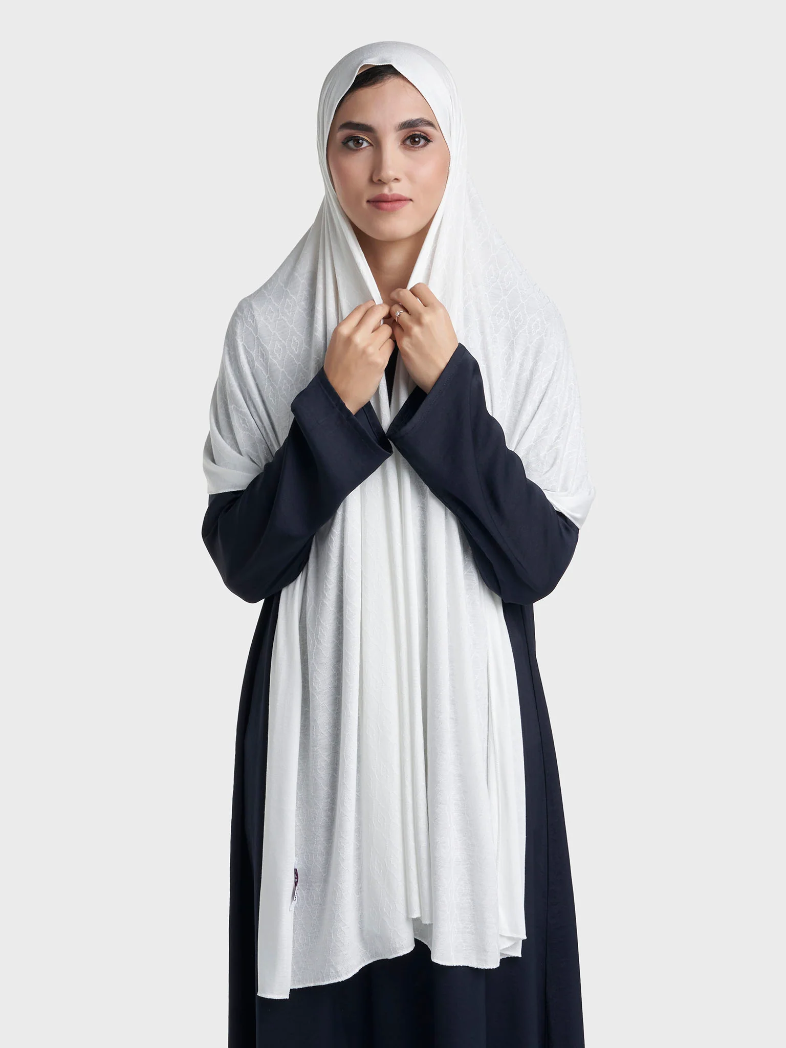 Floral Jacquard Self Print Jersey Hijab (SRKP22127L) - Image 11