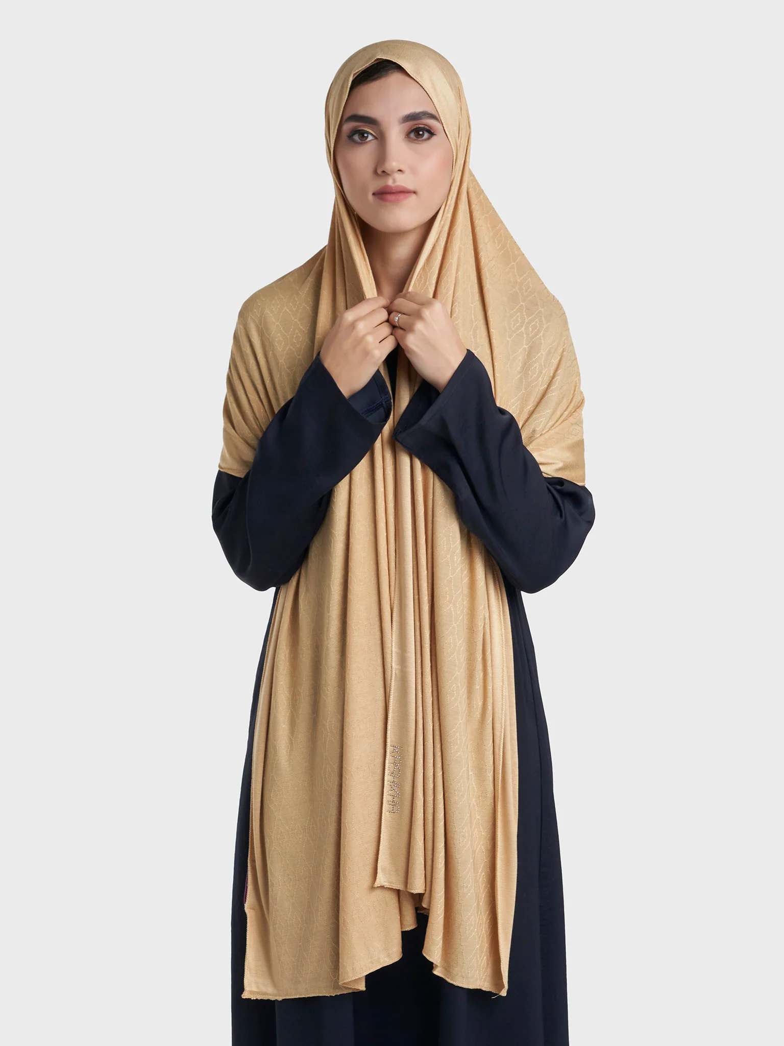 Floral Jacquard Self Print Jersey Hijab (SRKP22127L) - Image 13