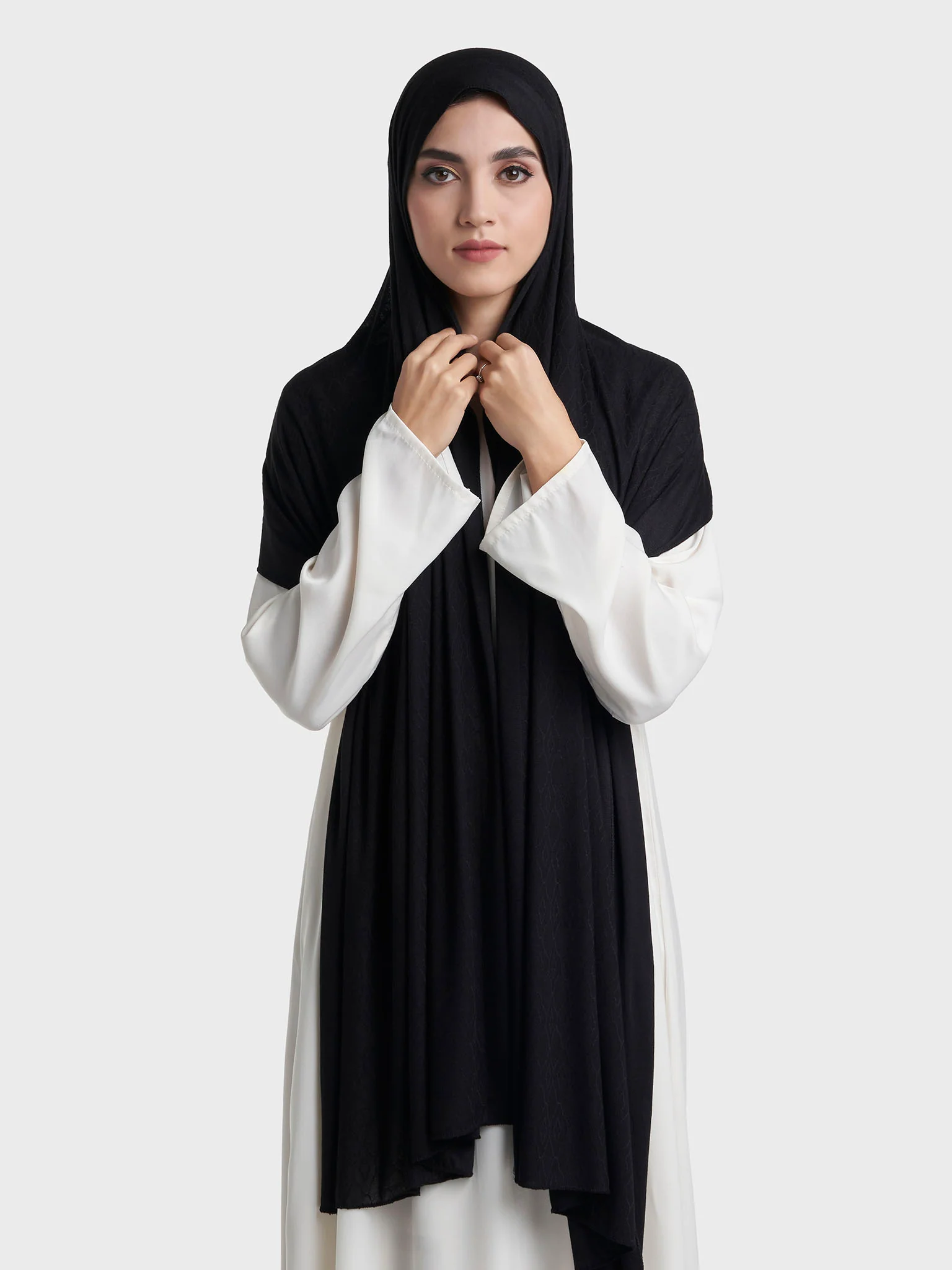 Floral Jacquard Self Print Jersey Hijab (SRKP22127L) - Image 15
