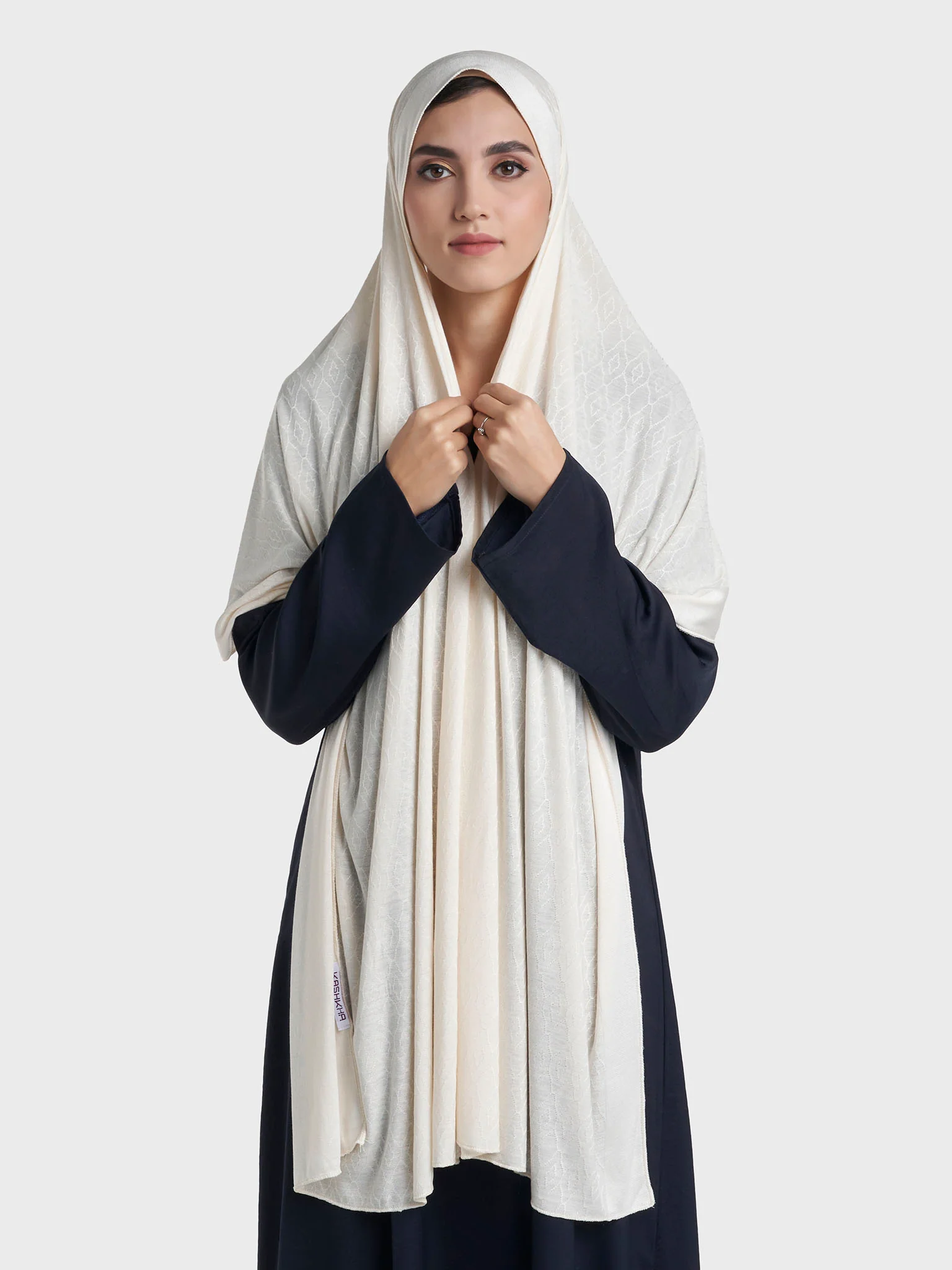 Floral Jacquard Self Print Jersey Hijab (SRKP22127L) - Image 17