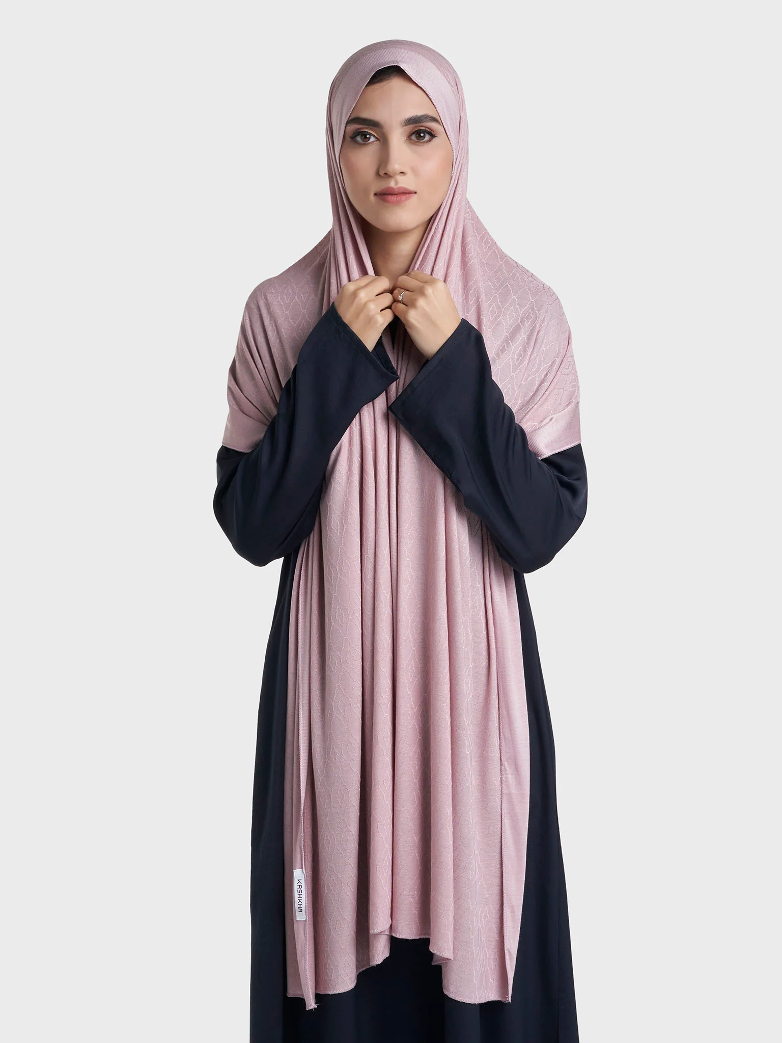 Floral Jacquard Self Print Jersey Hijab (SRKP22127L) - Image 19