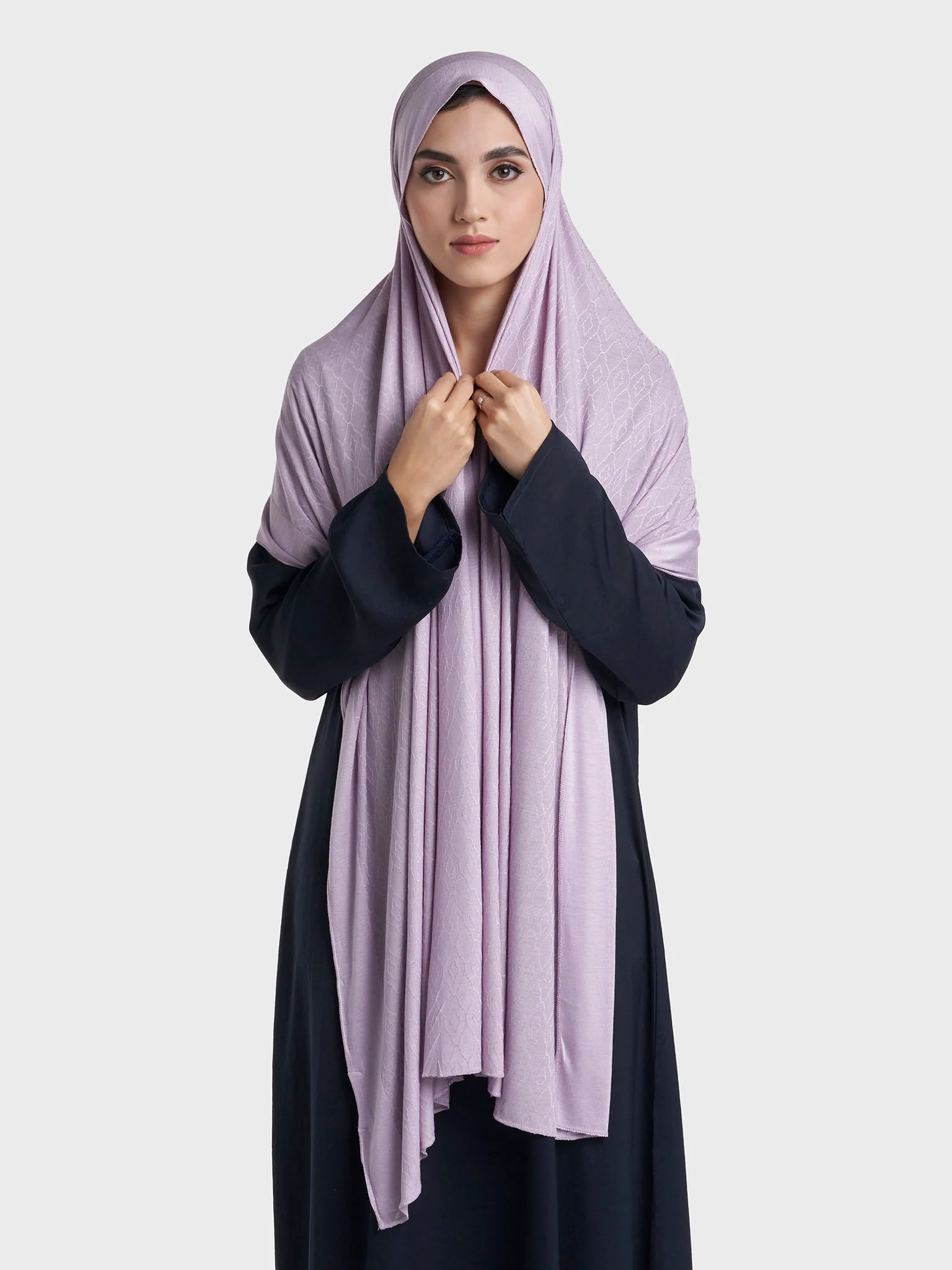 Floral Jacquard Self Print Jersey Hijab (SRKP22127L) - Image 23