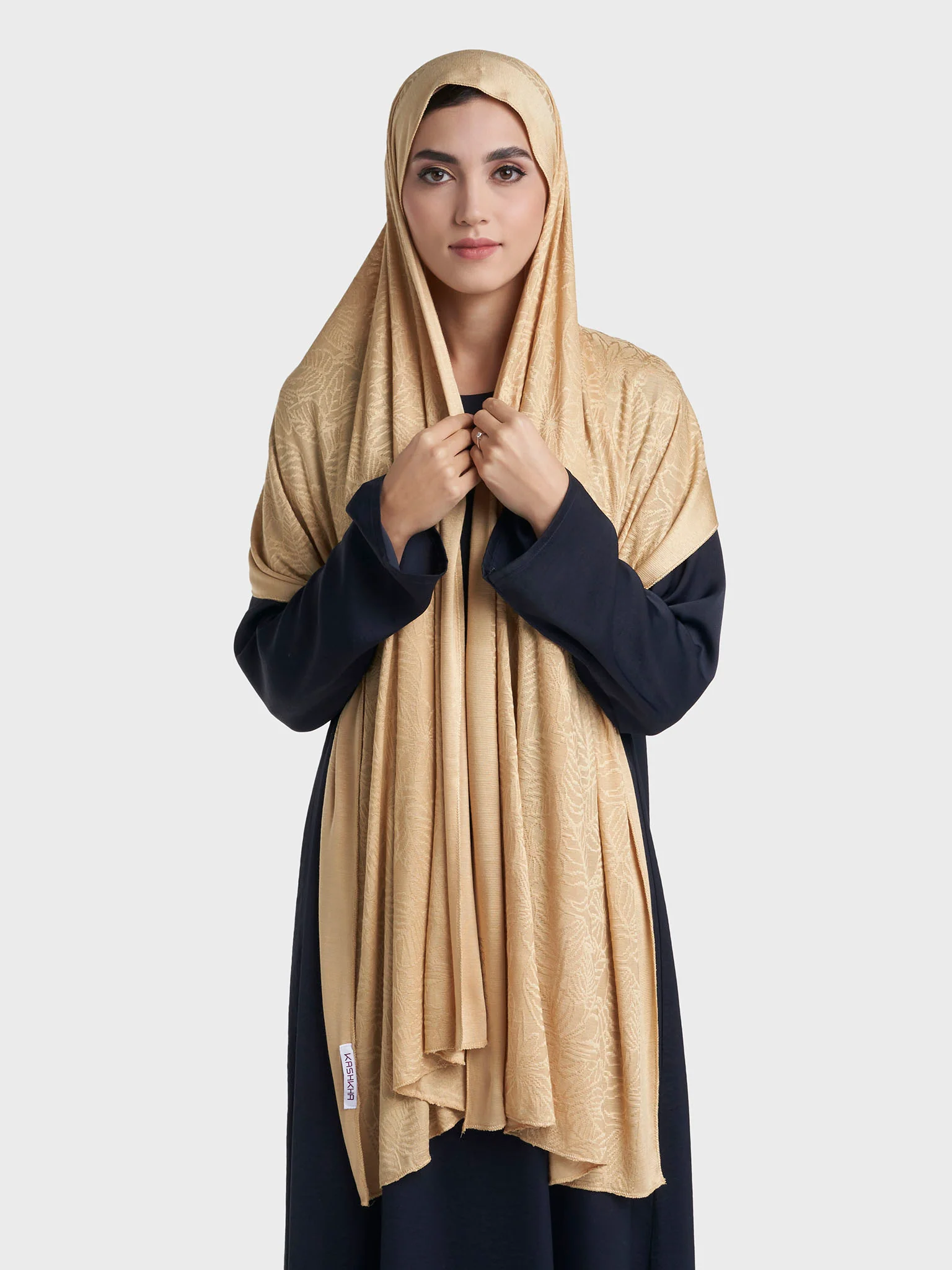 Floral Jacquard Self Print Jersey Hijab (SRKP22128L) - Image 19