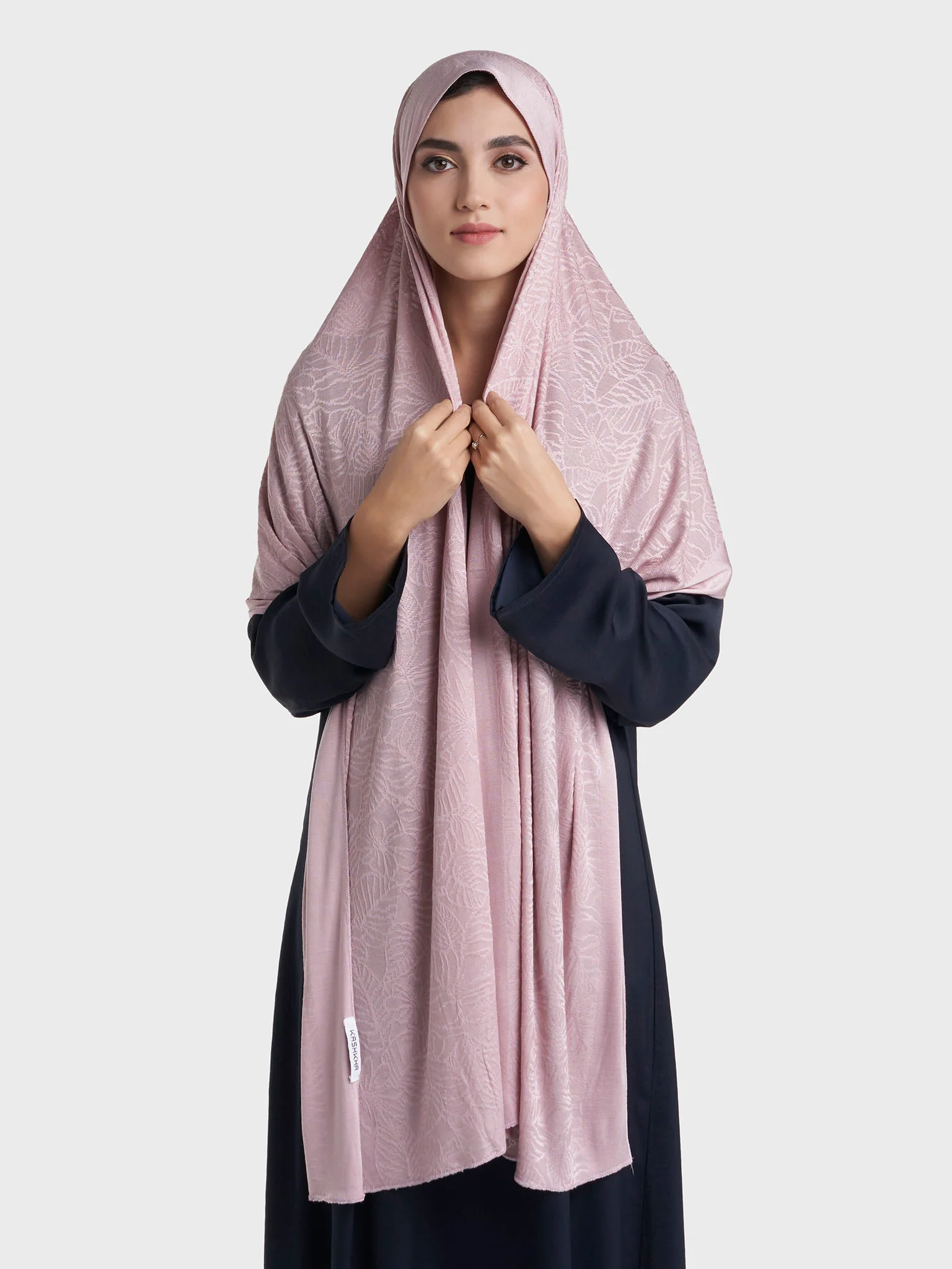 Floral Jacquard Self Print Jersey Hijab (SRKP22128L) - Image 25