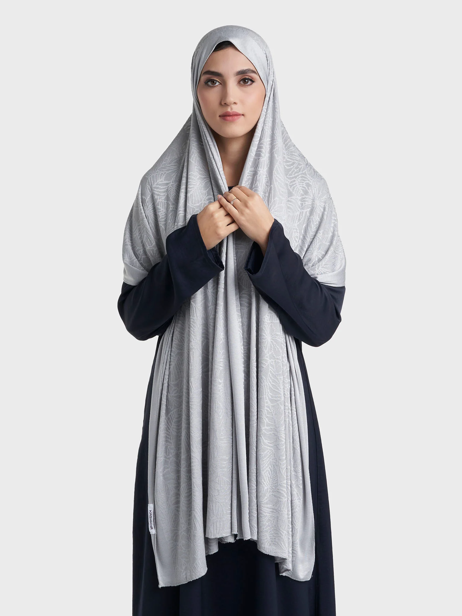 Floral Jacquard Self Print Jersey Hijab (SRKP22128L) - Image 27