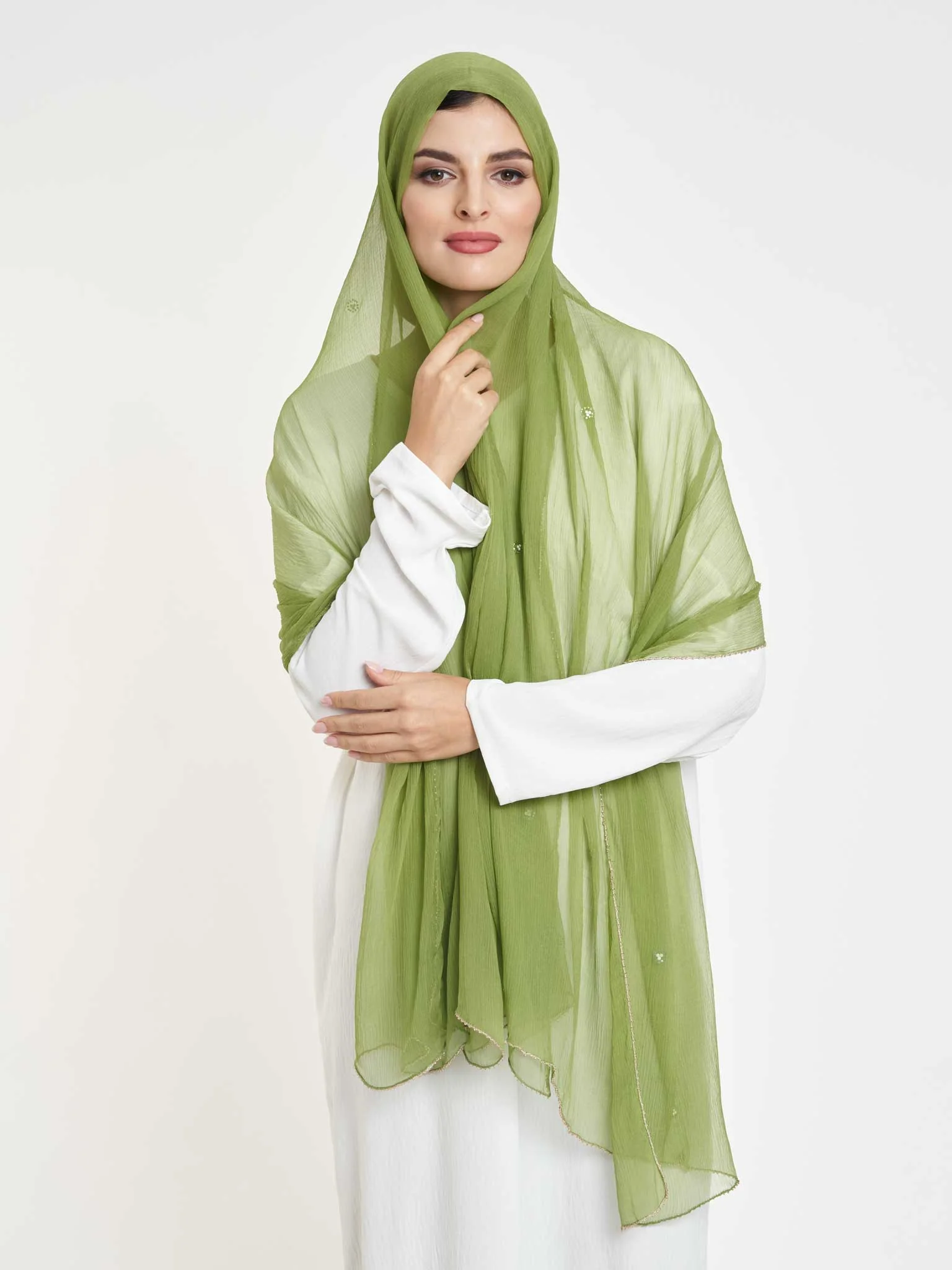 Decorative Edge Big Width Chiffon Hijab - Image 10