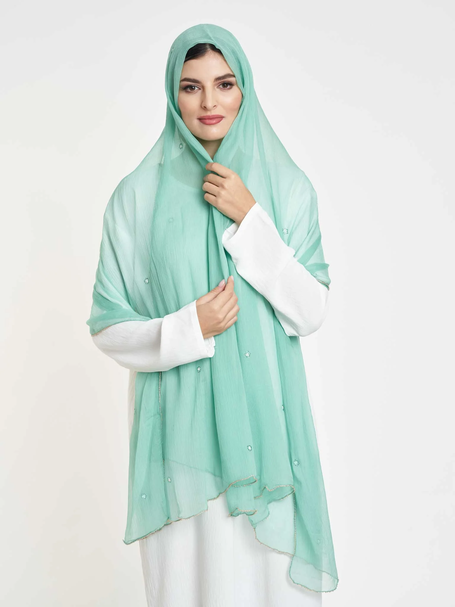 Decorative Edge Big Width Chiffon Hijab - Image 13